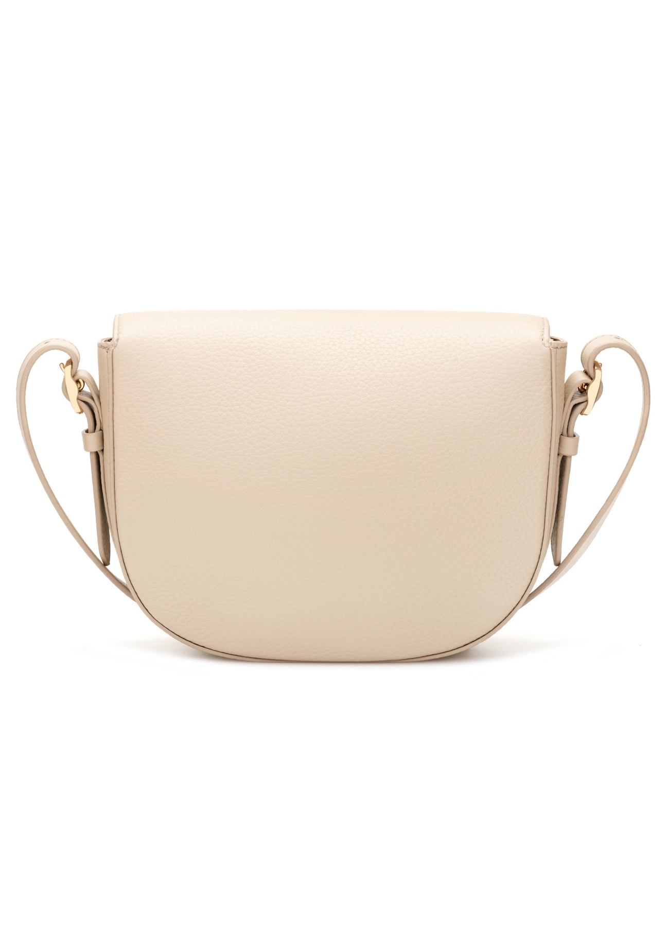 Beige leather women's messenger bag TORES-1122E-1B(W26), product view from the back on a white background.