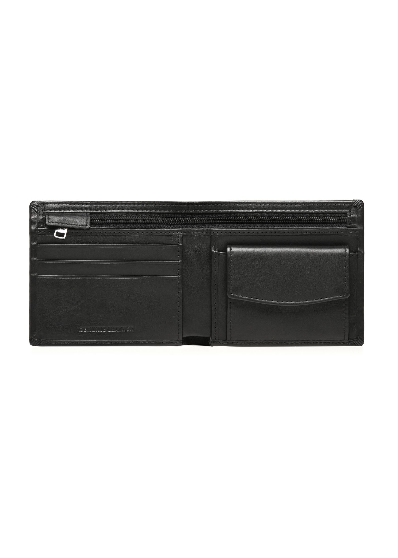 Black men's leather wallet PORMS-0659-99(Z25) - top view of the product on a white background.