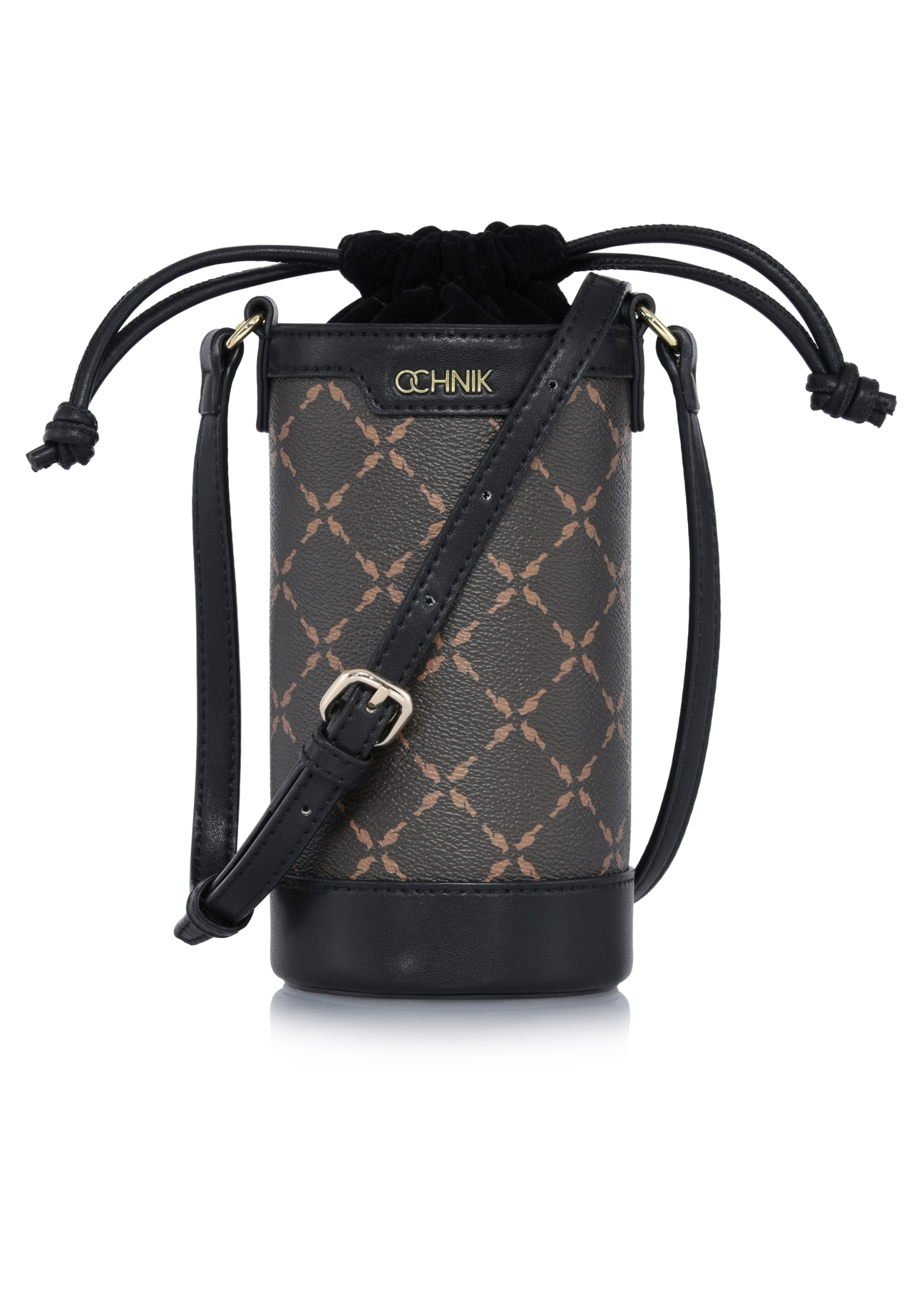 Brown women's handbag with monogram TOREC-0895-98(W24)-01