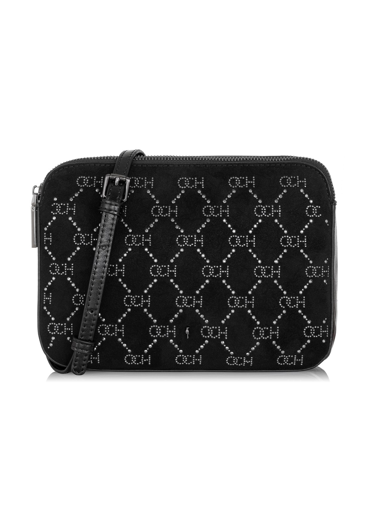 Black women's handbag with monogram TOREC-0522B-96(Z23)-01