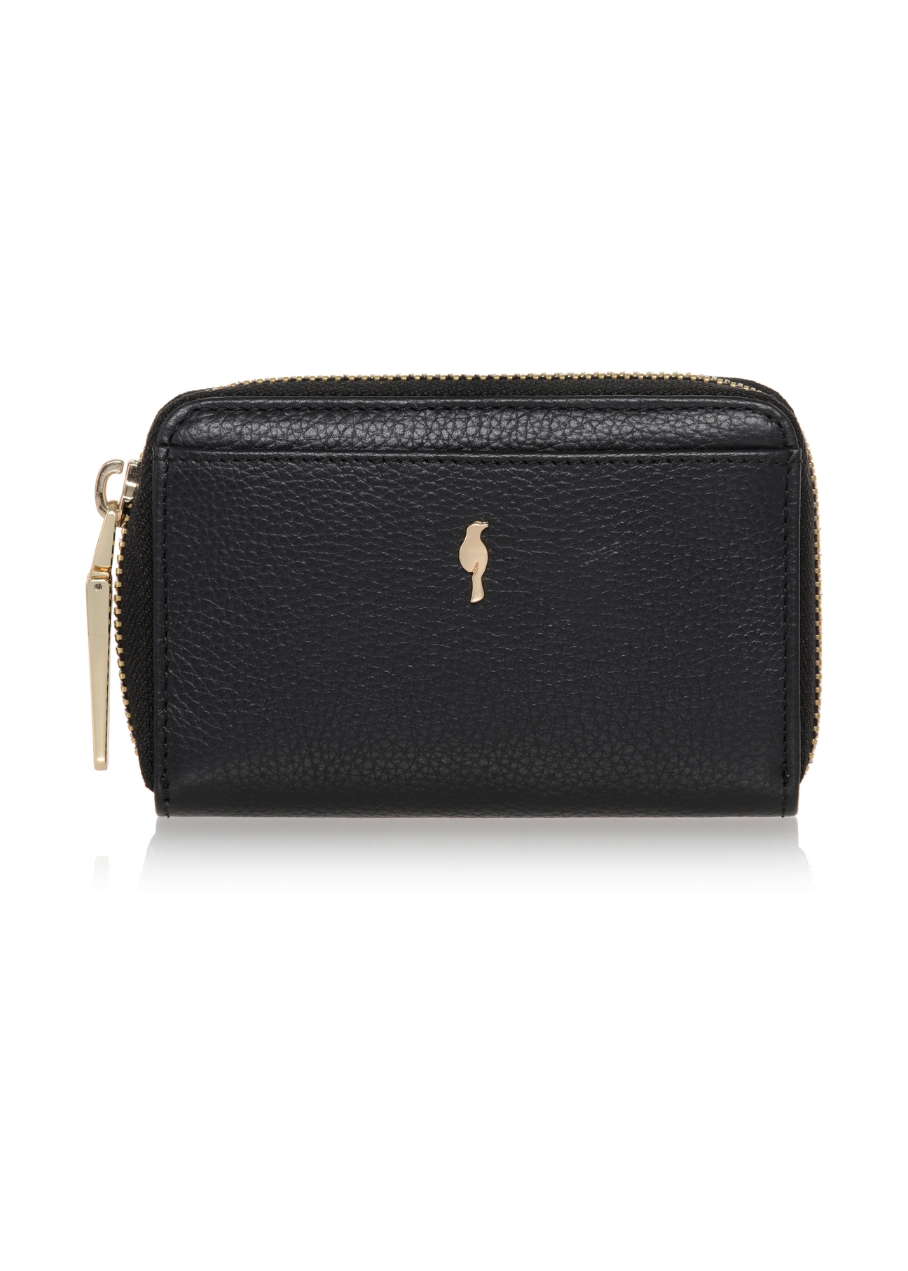 Women's black leather wallet PORES-0832-99(W23)-01