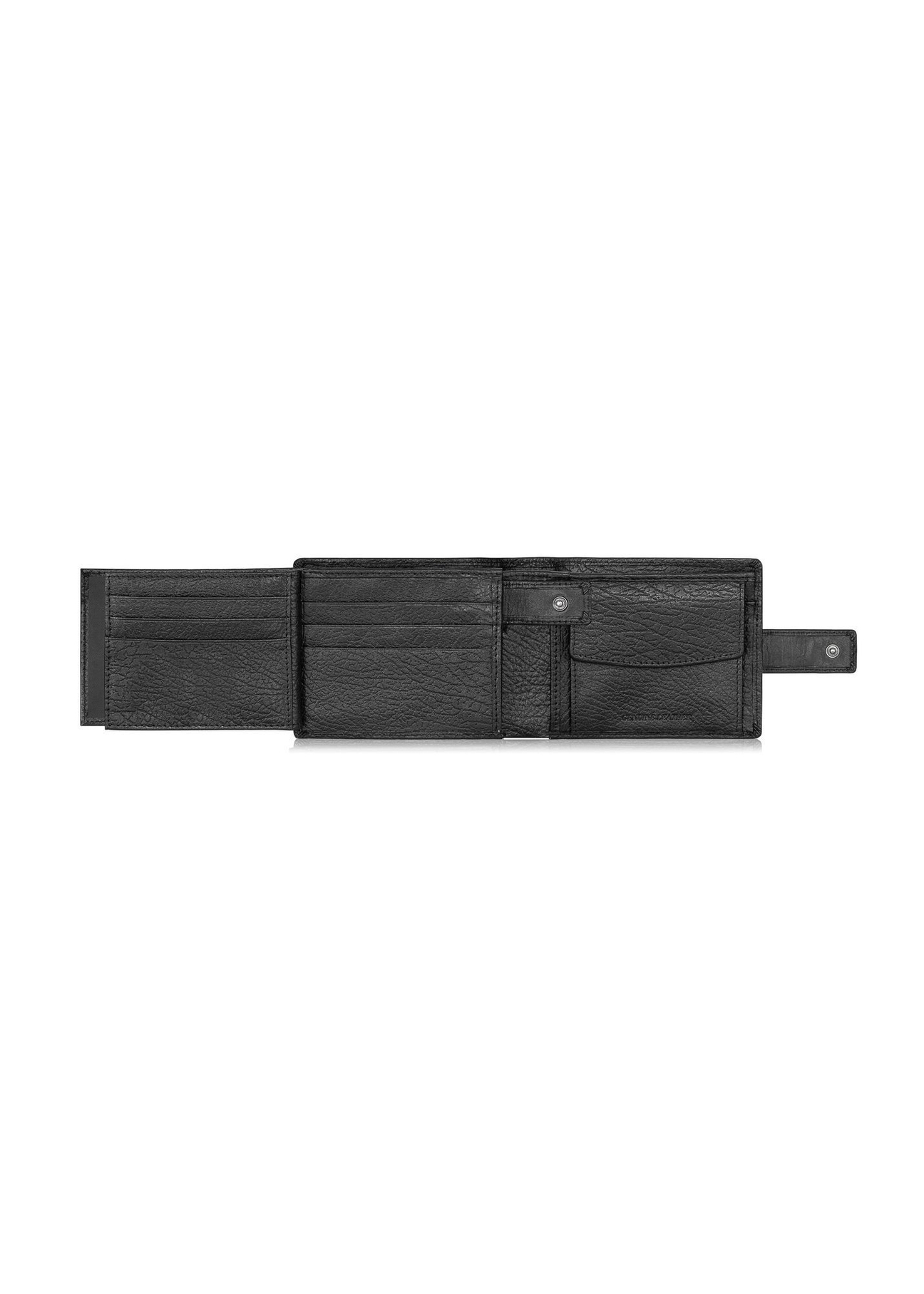Men's leather wallet with snap closure PORMS-0536A-99(Z25) - top view of the open product on a white background.