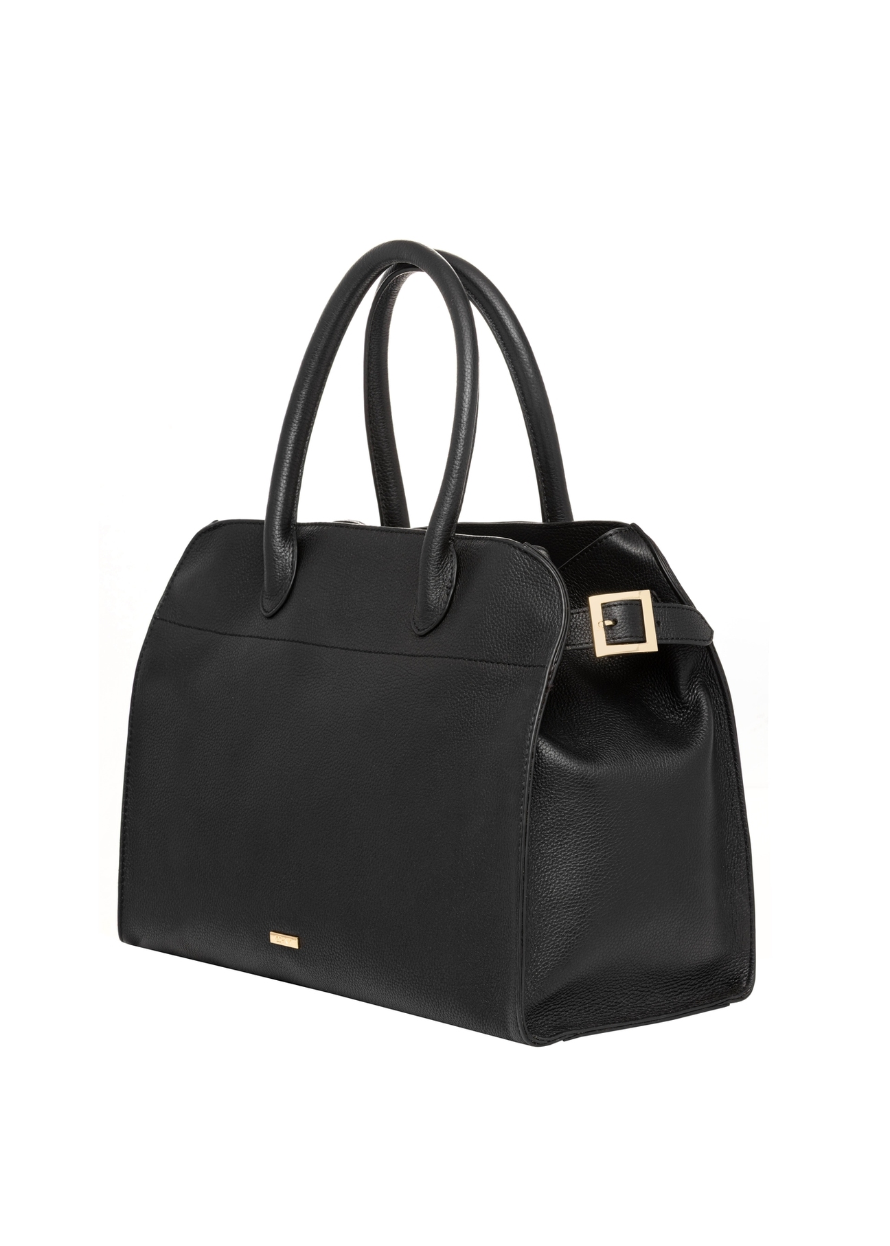 Leather black handbag TORES-1191-9I(Z26), diagonal product view on white background.
