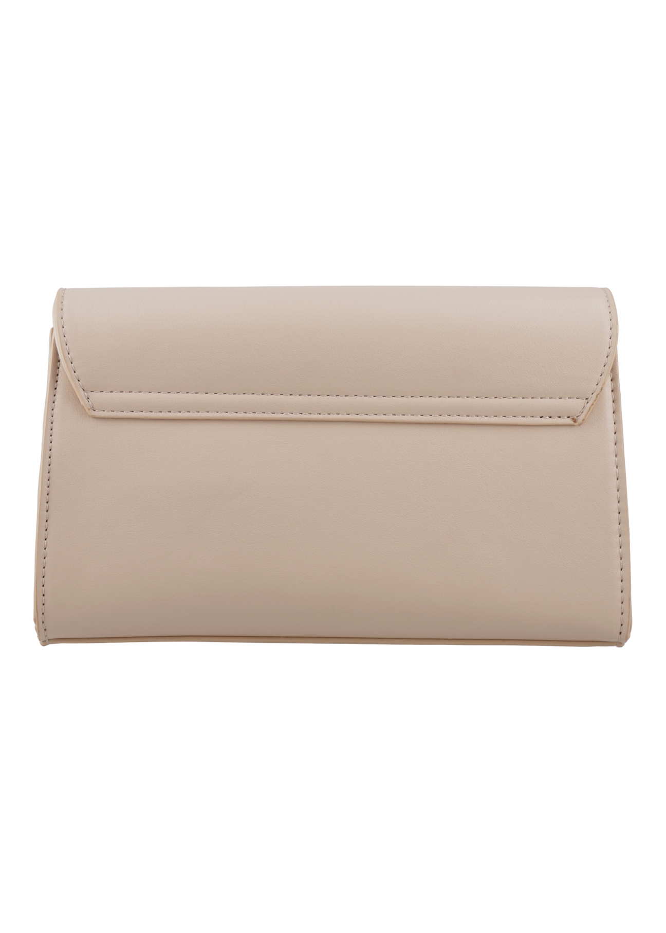 Small women's handbag made of ecru imitation leather TOREC-1324-0B(Z26), product view from the back, on a white background.