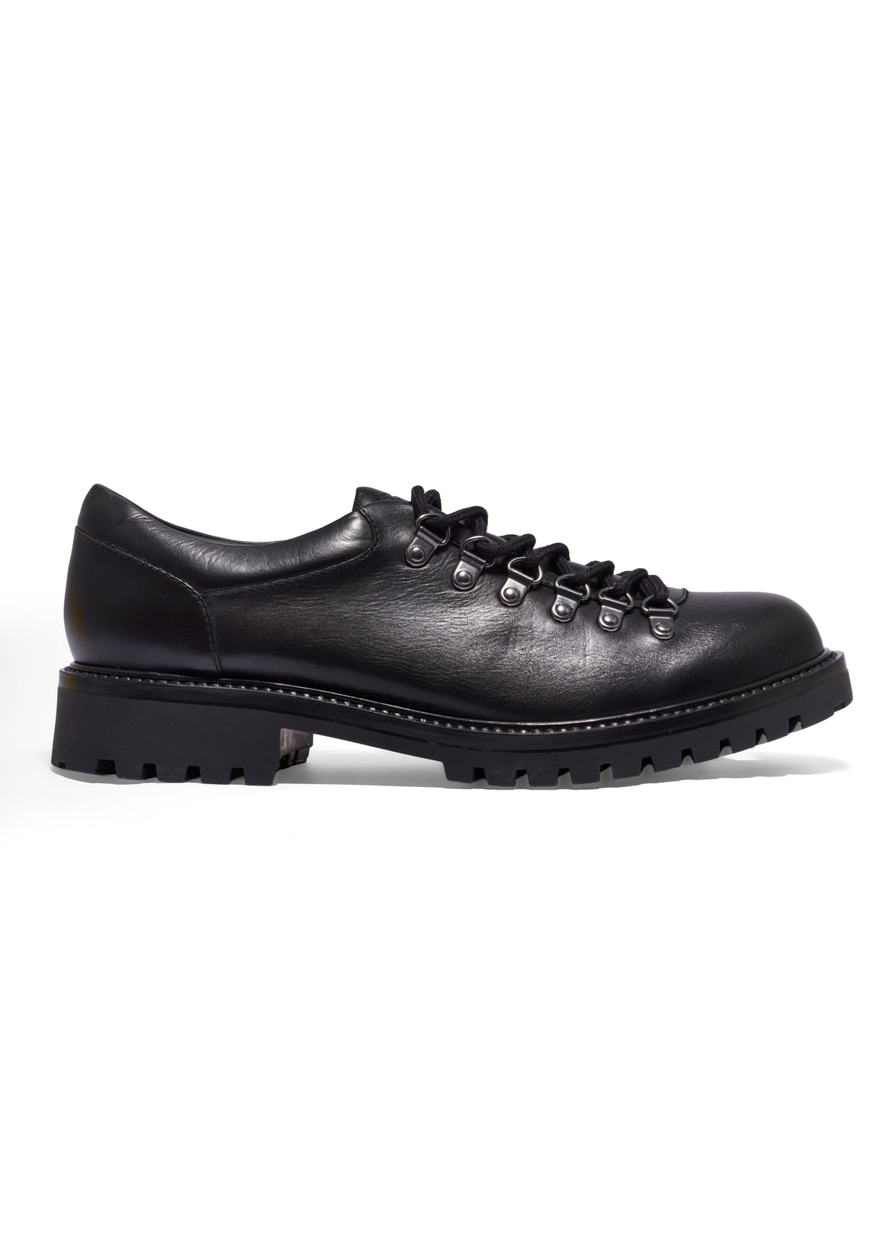 Men's black leather shoes BUTYM-0547-99(Z26), side view of the product on a white background.