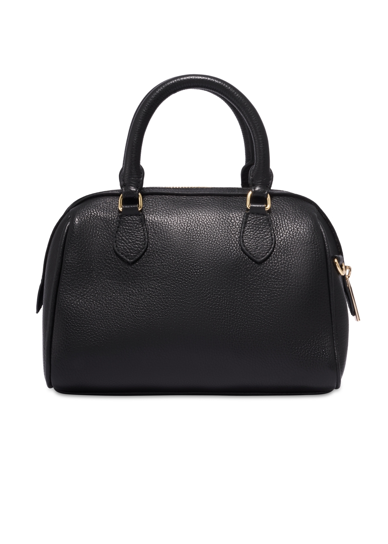 Black leather women's handbag TORES-1381-99(Z26), product view from the back on a white background.
