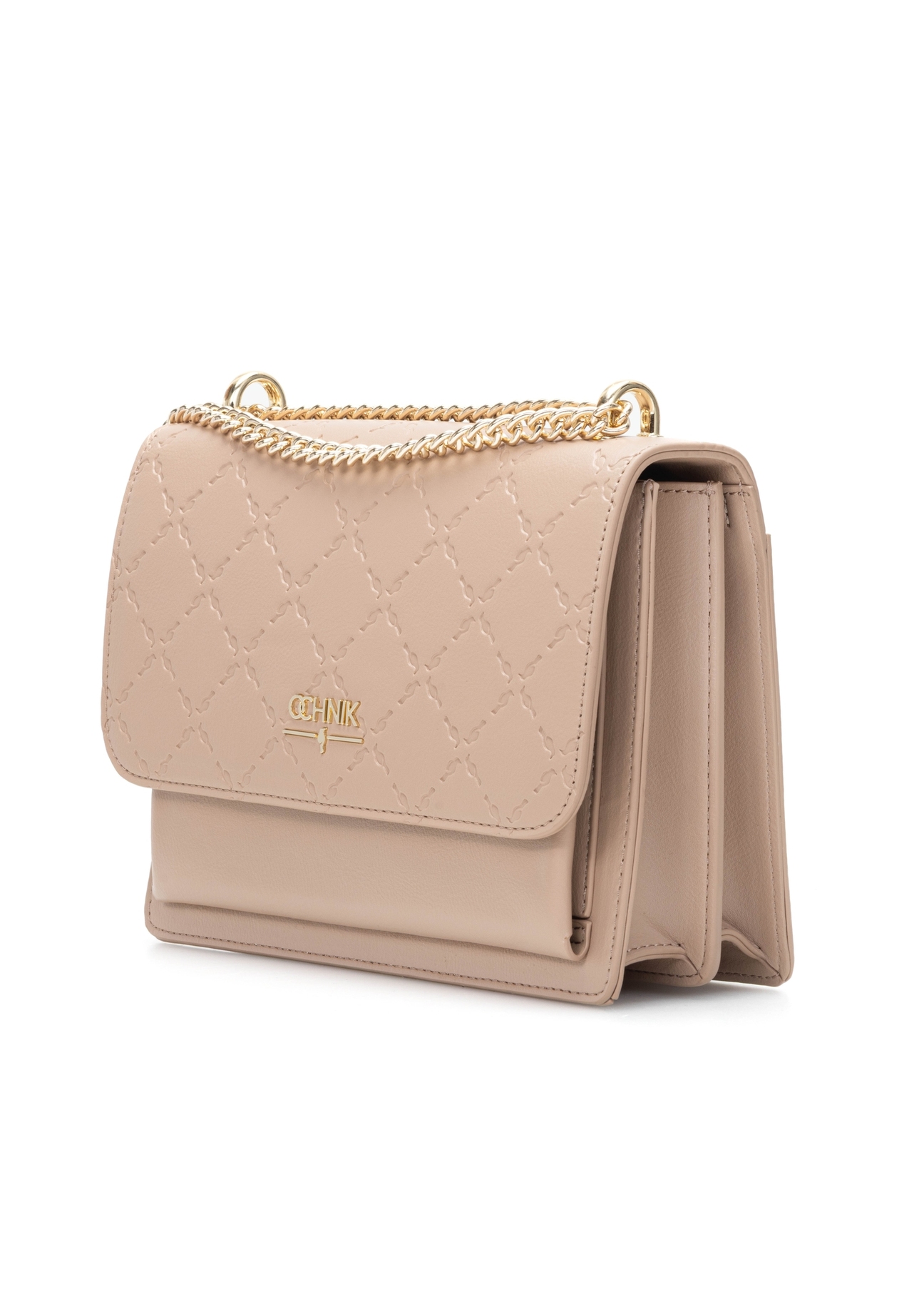 Beige women's handbag with monogram TOREC-1155-1A (W26)
