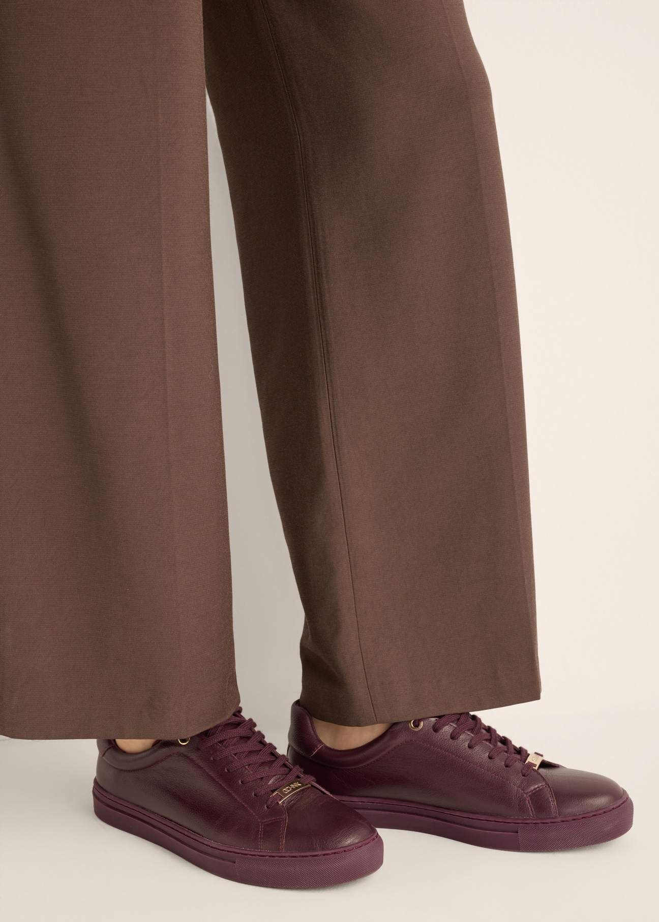 Burgundy leather women's sneakers BUTYD-1068-4E(Z26)