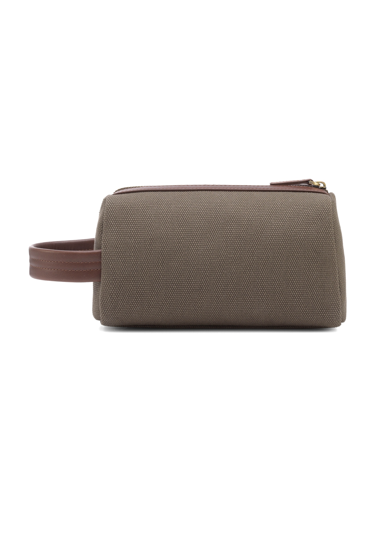 Men's khaki cosmetic bag TORMN-0373-55(Z25), product view from the back on a white background.