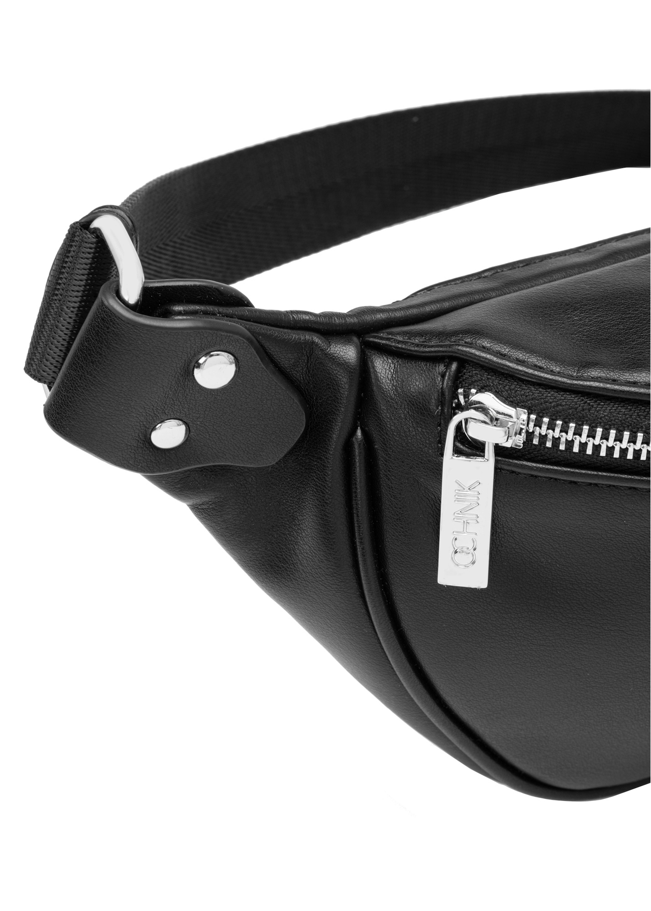 Women's waist bag in black TOREC-1131-99(W26), close-up of the product detail on a white background.