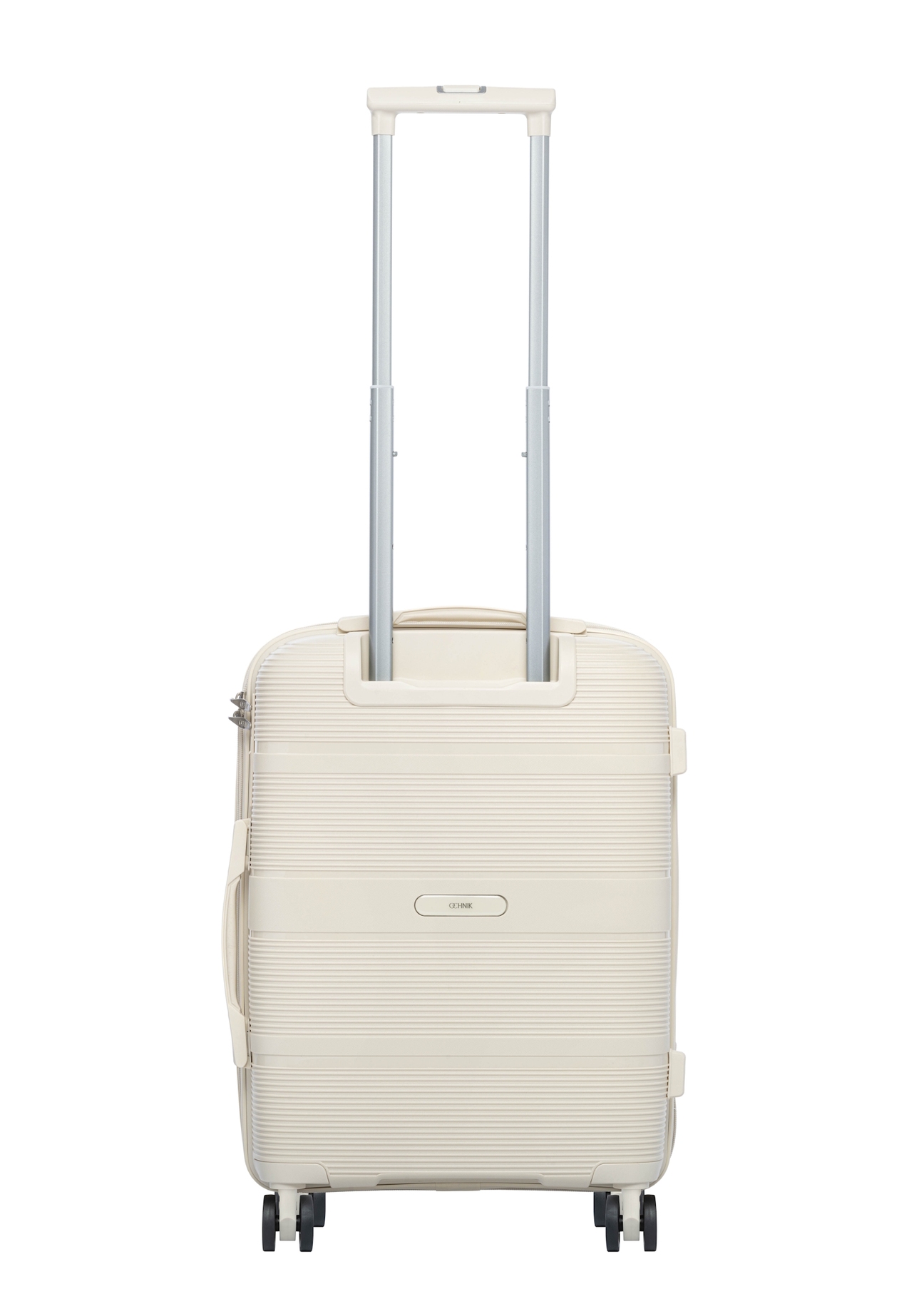 Small suitcase on wheels WALPP-0022-0C-19(W26), product view from the back on a white background.