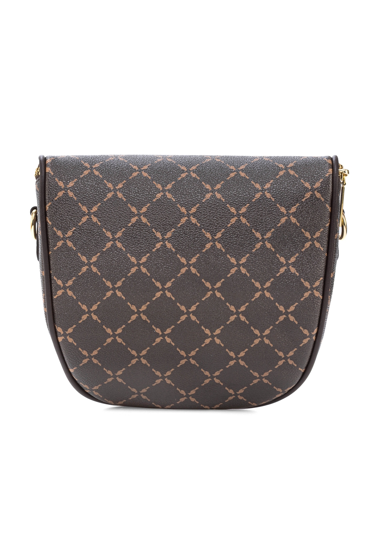 Brown waist bag with monogram TOREC-1077-89(Z25), back view of the product on a white background.