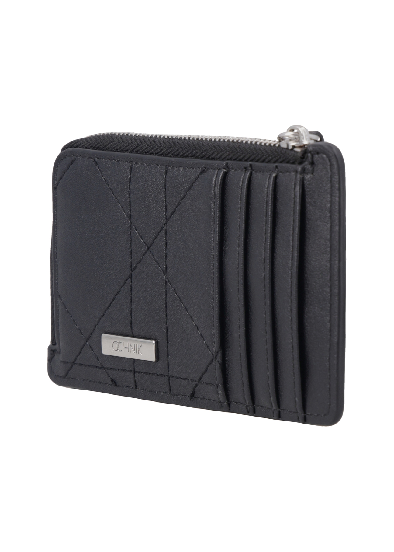 Small women's wallet with stitching POREC-0441-9P(Z26), diagonal product view on a white background.