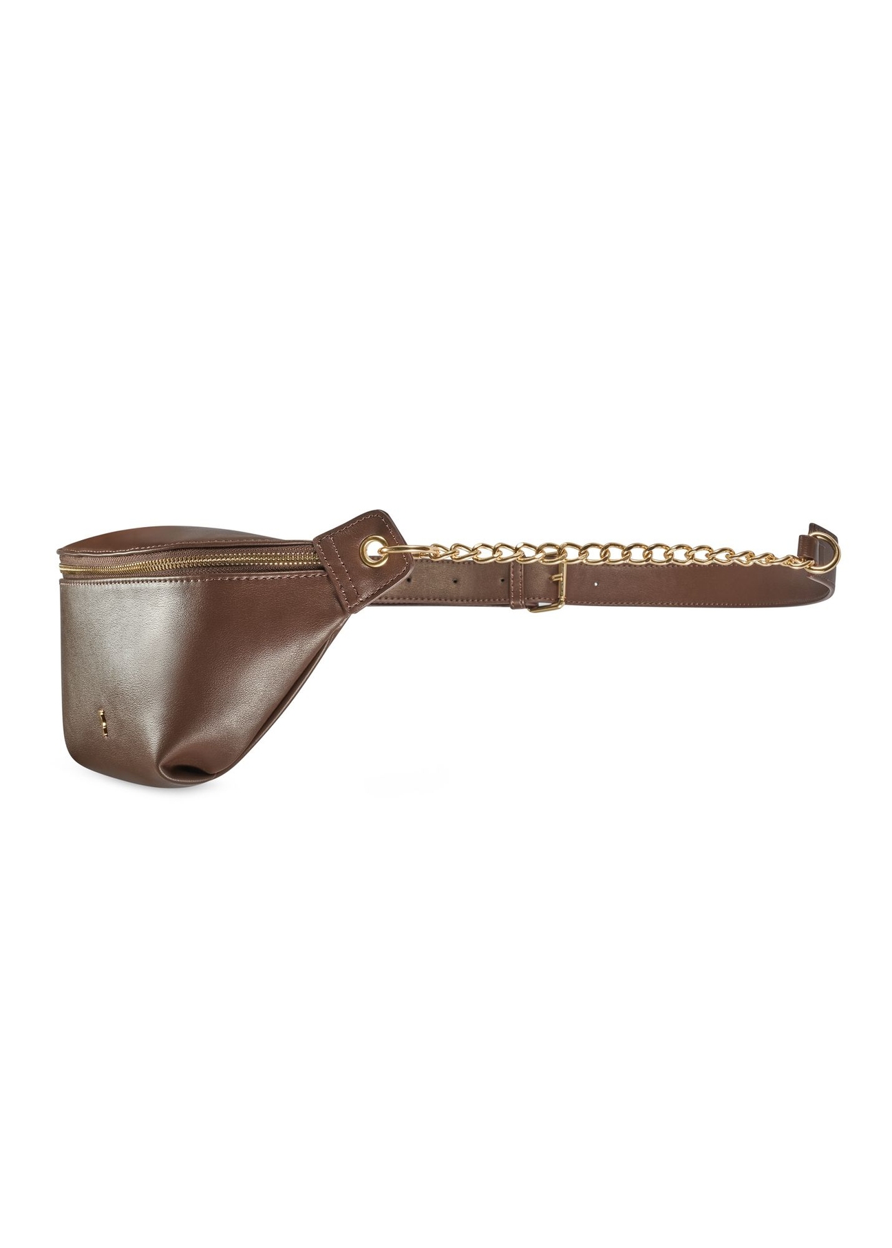 Brown women's waist bag TOREC-0788-1H(Z26)  diagonal view of the product on a white background.