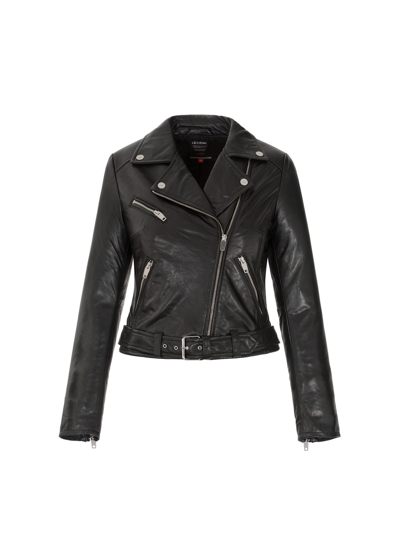 Women's leather biker jacket PLUS SIZE KURDS-0274L-99(KS)
