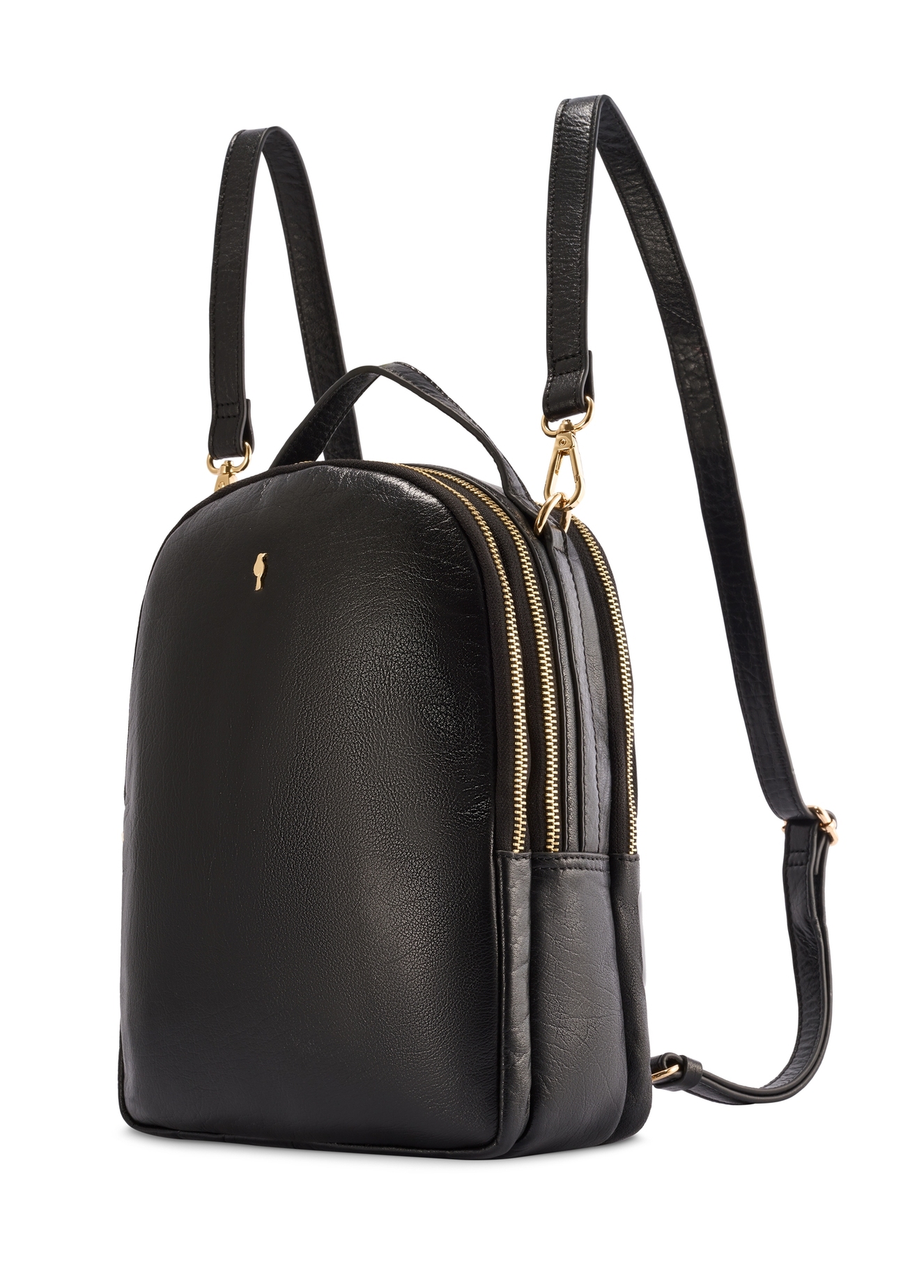 Black leather women's backpack TORES-1162-99(Z25)