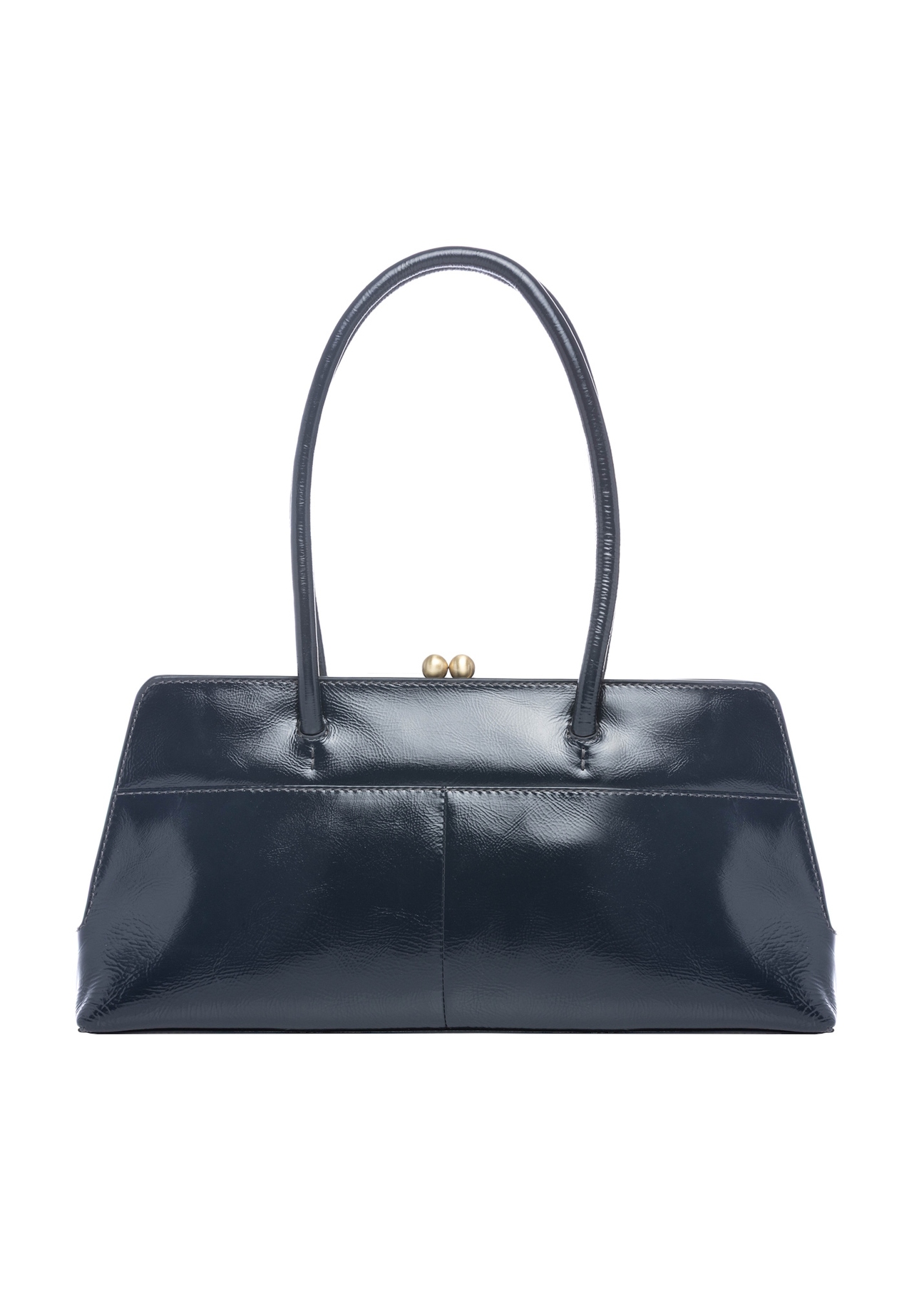 Dark navy blue small leather women's handbag TORES-1293-7EW26), product view from the back on a white background.