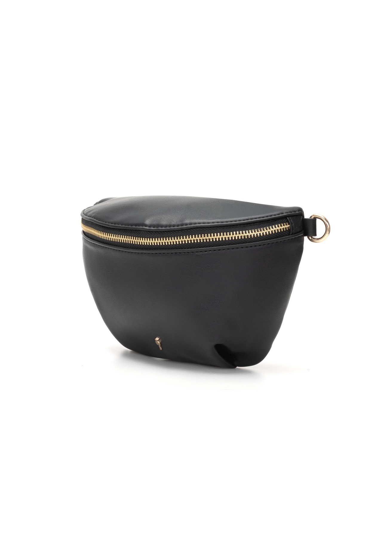 Black women's waist bag TOREC-1119-99(W26), diagonal product view on a white background.