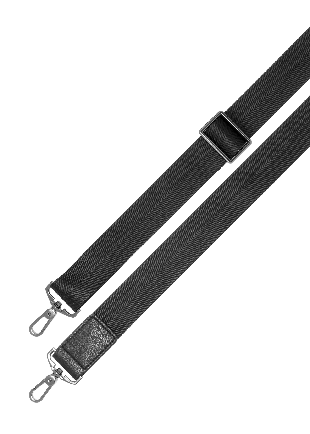 Black large men's backpack PLCMS-0026-99(Z26), view of the product strap on a white background.
