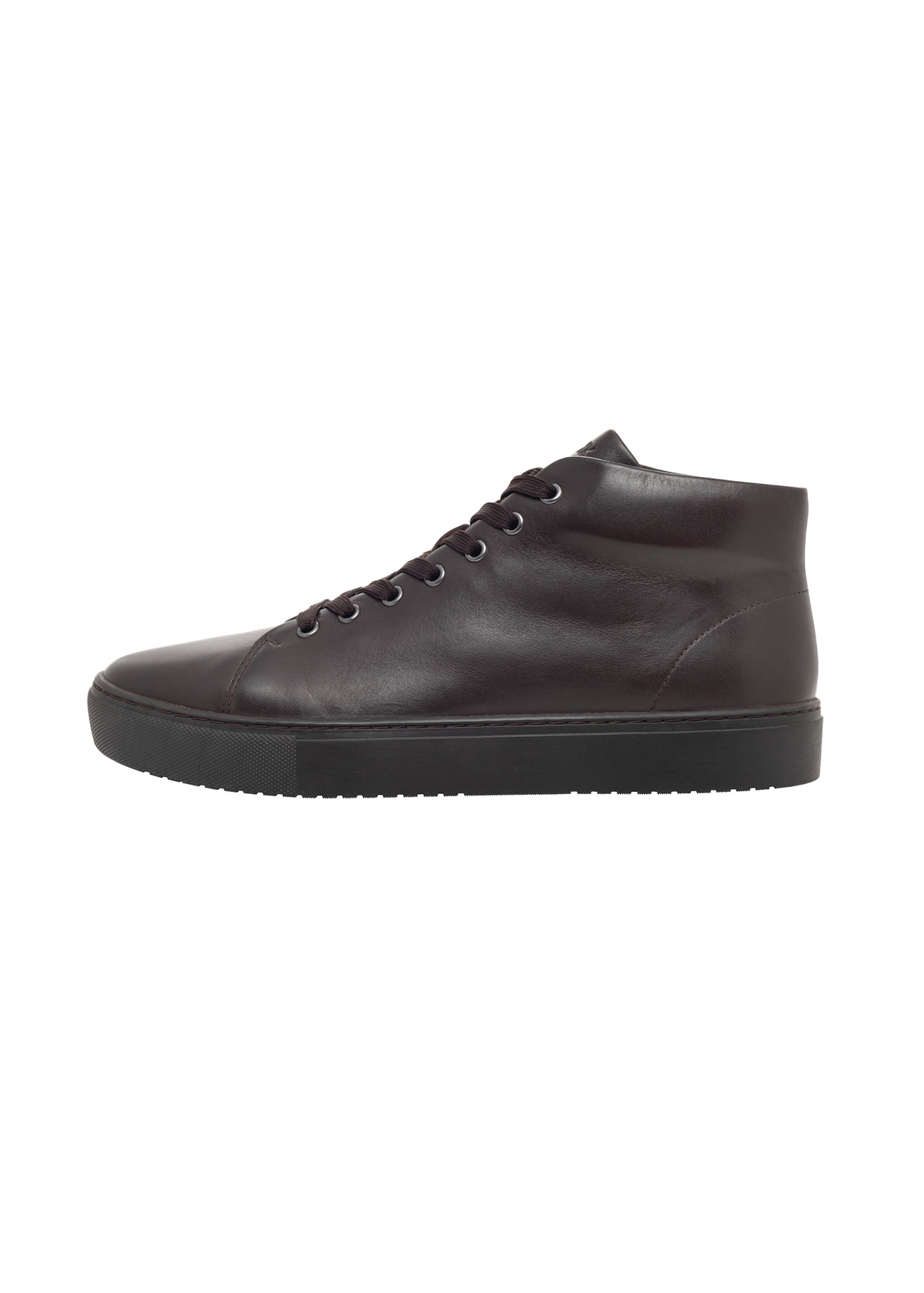 Dark brown men's leather shoes BUTYM-0550-1I(Z26), side view of the product on a white background.