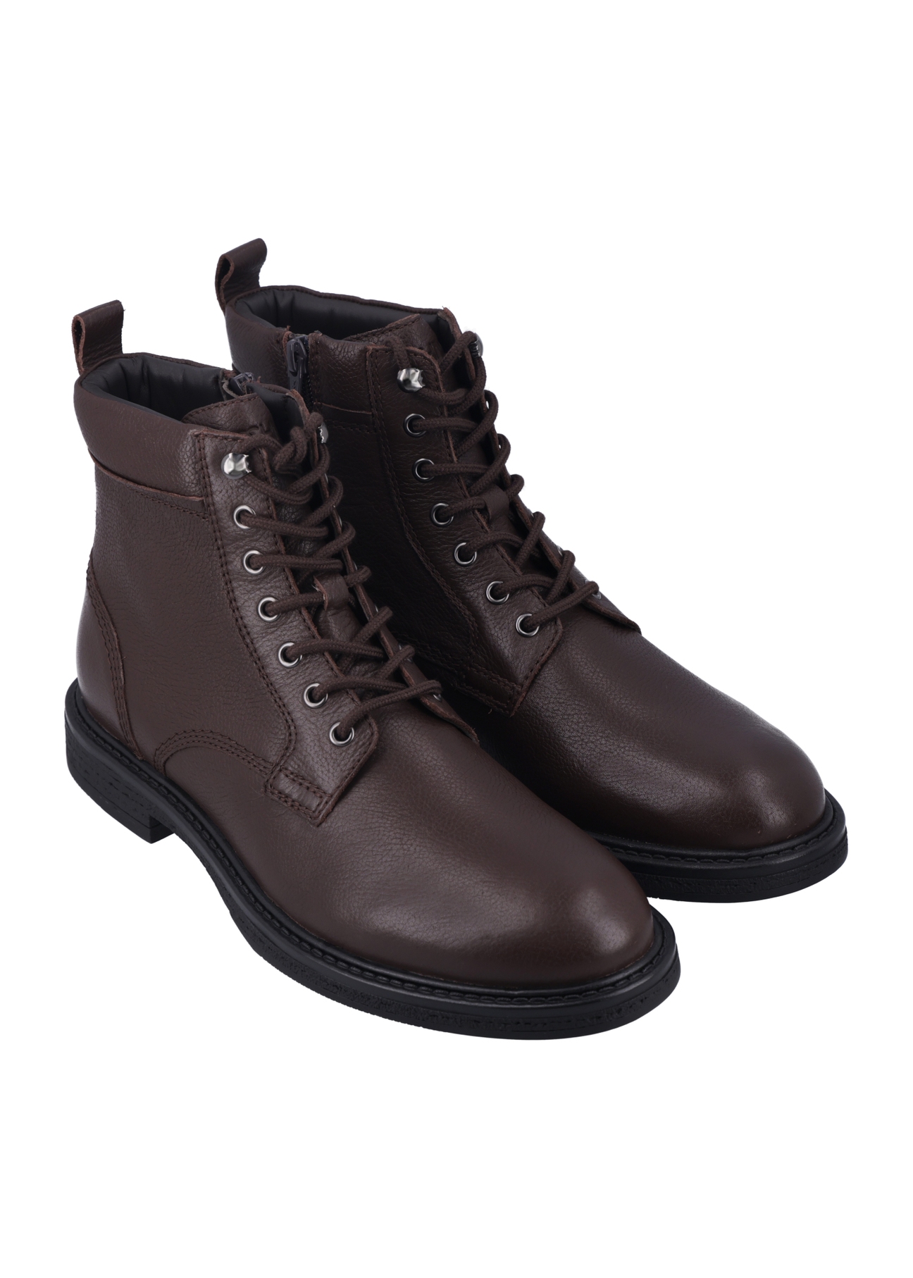 Dark brown men's ankle boots BUTYM-0516-1I(Z26) - product view from above, on a white background.