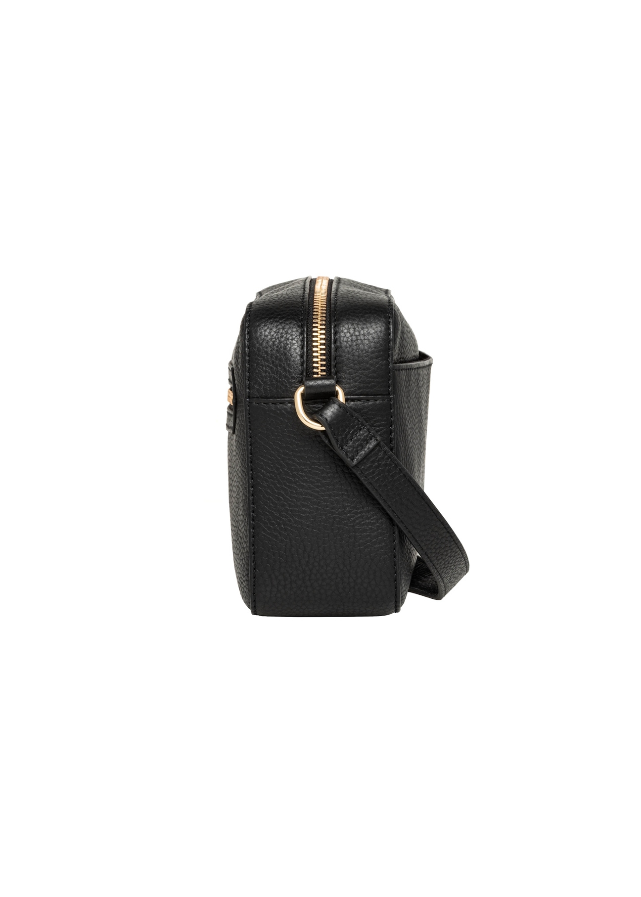 Small black women's messenger bag TORES-1427-9I(Z26), side view of the product on a white background.