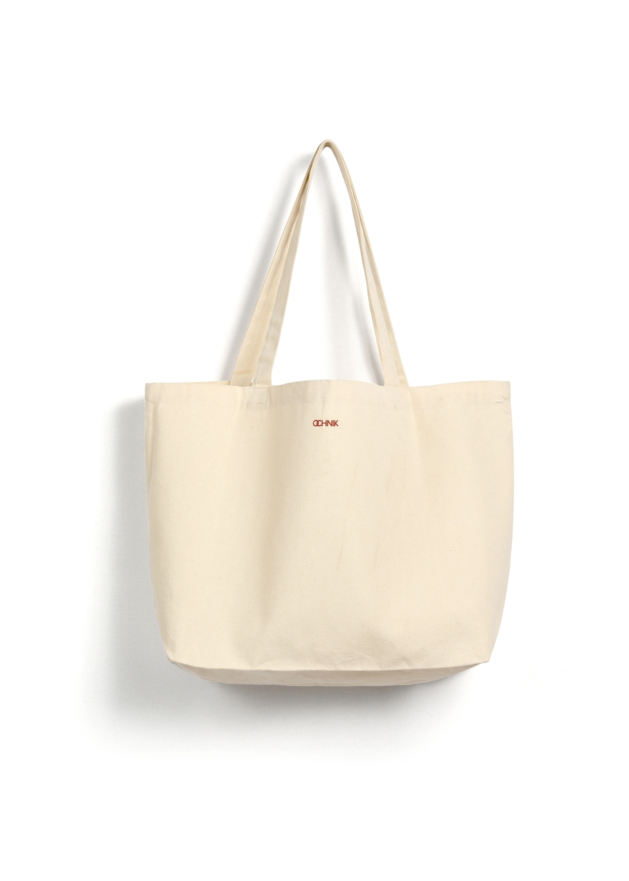 Cotton beige shopper bag TOREN-0334-0P(W26), product view from the back on a white background.