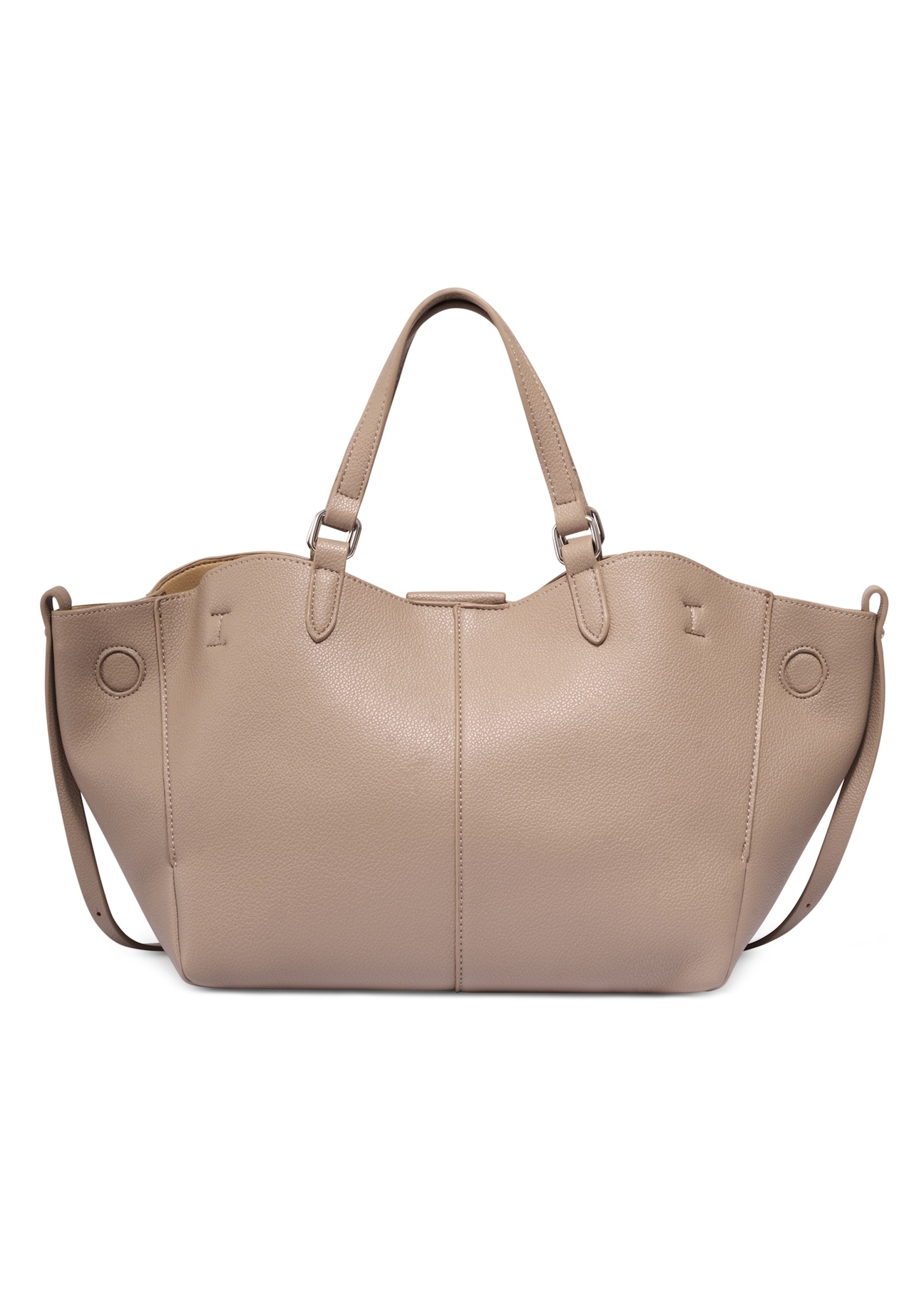 Beige women's shoulder bag TOREC-1231-1B(Z26), product view from the back on a white background.