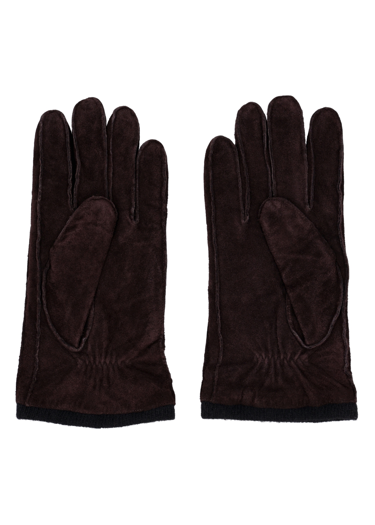 Brown suede men's gloves REKMS-0093-1I(Z26)