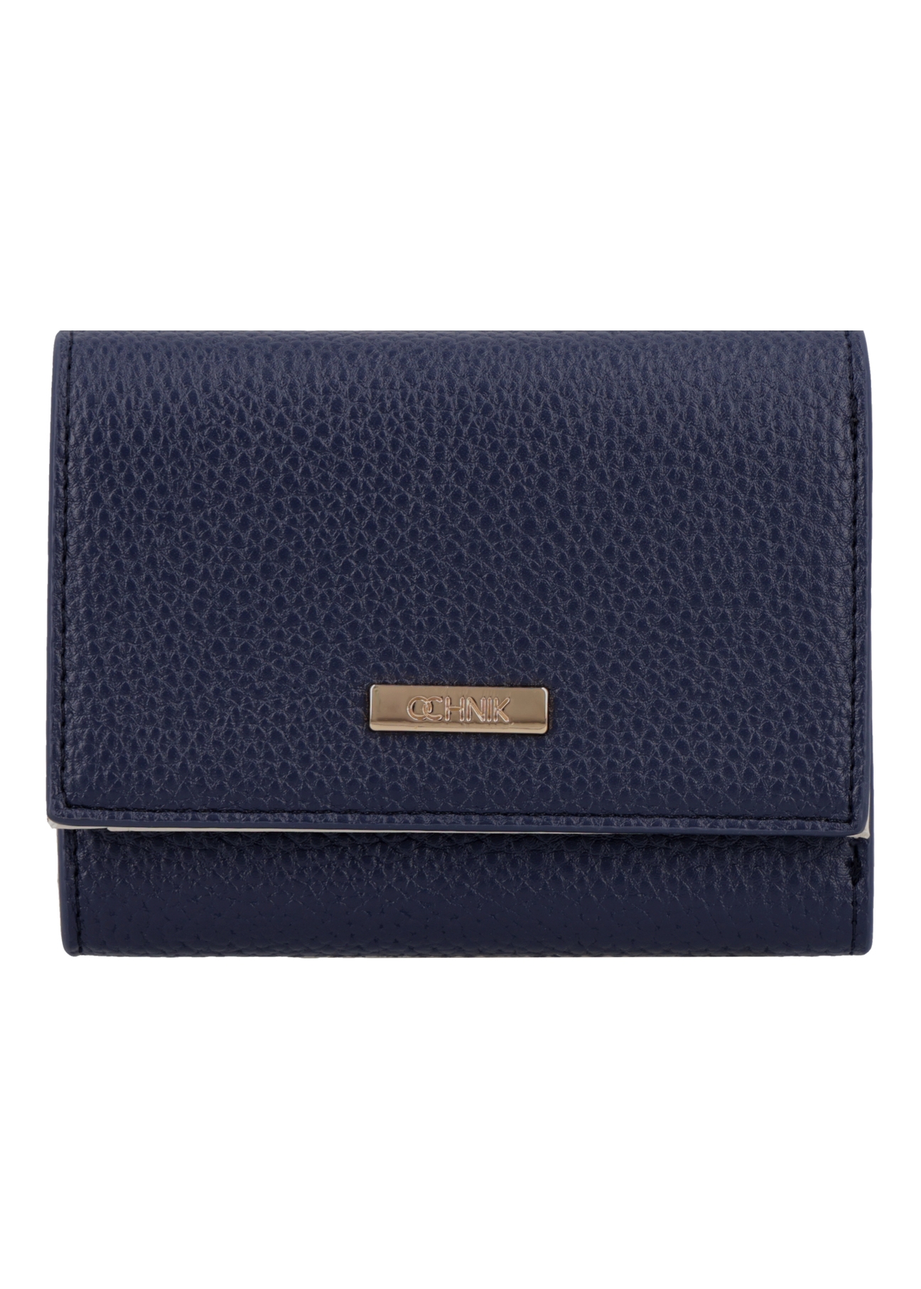 Dark navy blue medium women's wallet POREC-0440-7E(Z26), product view from the front on a white background.