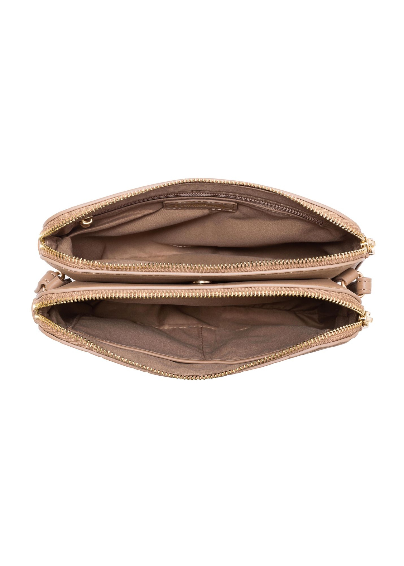 Beige women's handbag with monogram TOREC-0522B-82(Z23)-05