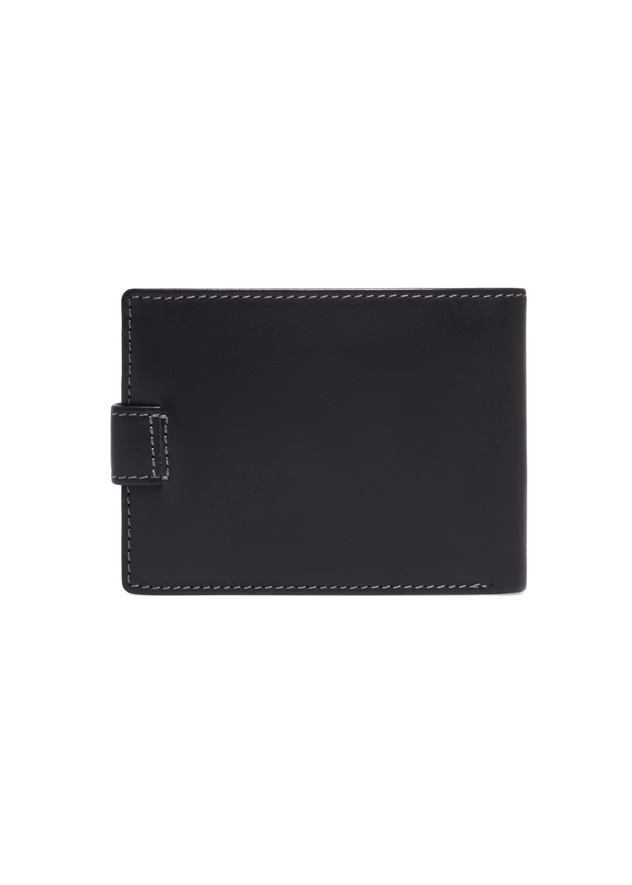Black men's leather wallet PORMS-0700-99(Z26), product view from the back on a light background.