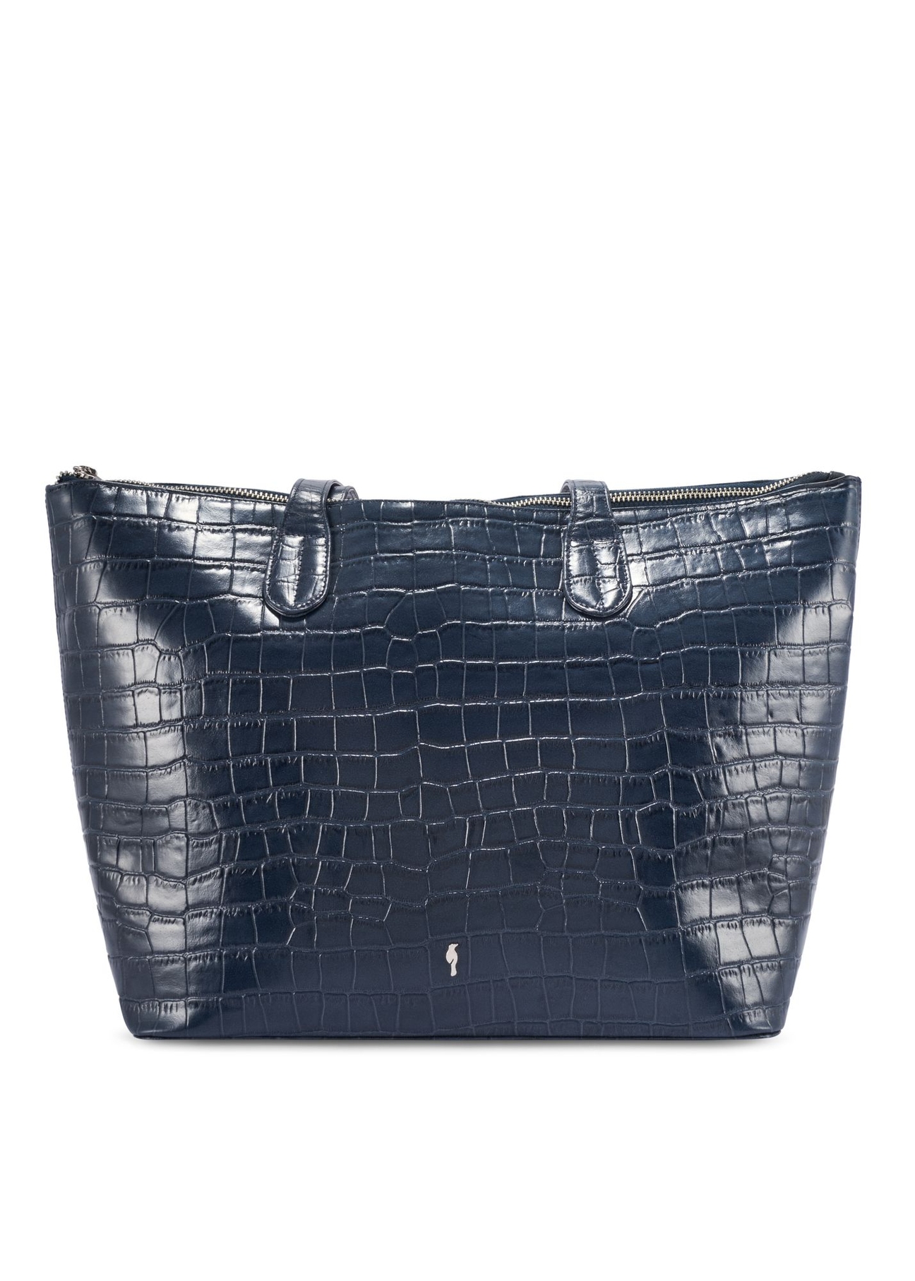 Women's navy blue leather shopper handbag TORES-0939 F-7D(W26) - front product view, on a white background.