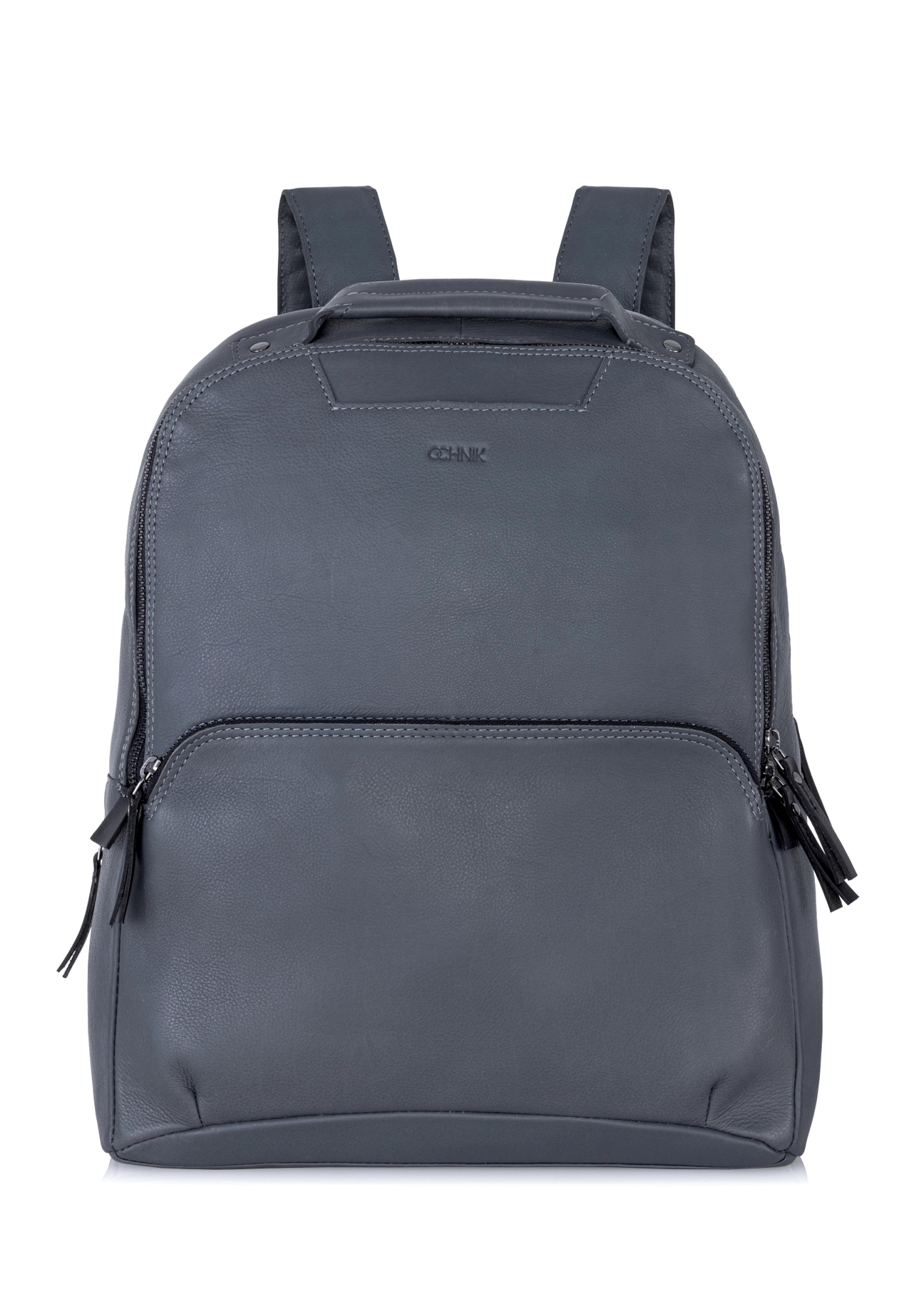 Gray leather men's backpack TORMS-0405-95(Z23)-01