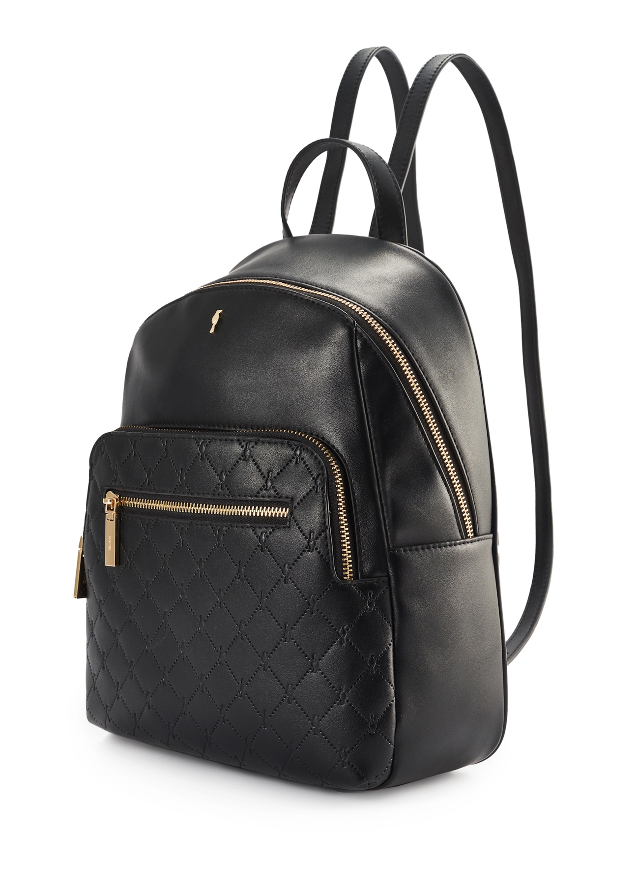 Black monogrammed women's backpack TOREC-1045-98(Z25)