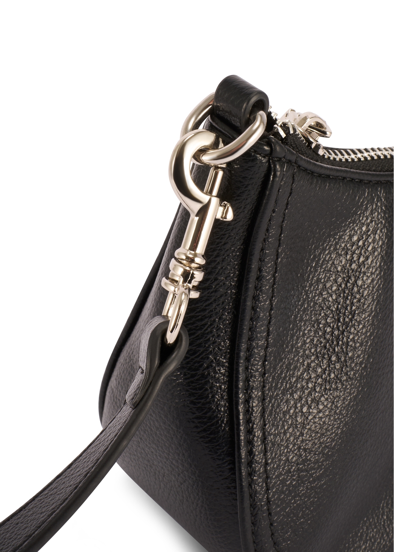 Small black women's handbag TOREC-1134-99(W26), close-up of the product detail on a white background.