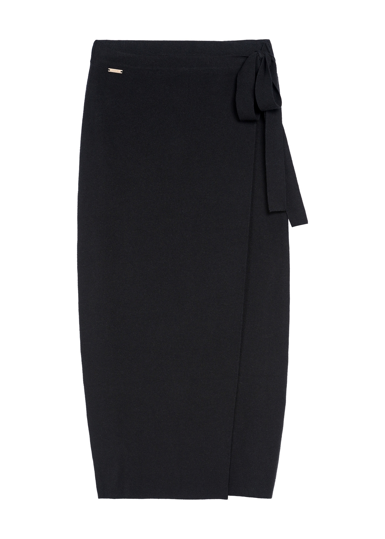 Black midi skirt SPCDT-0114-99(Z25), front product view on white background.