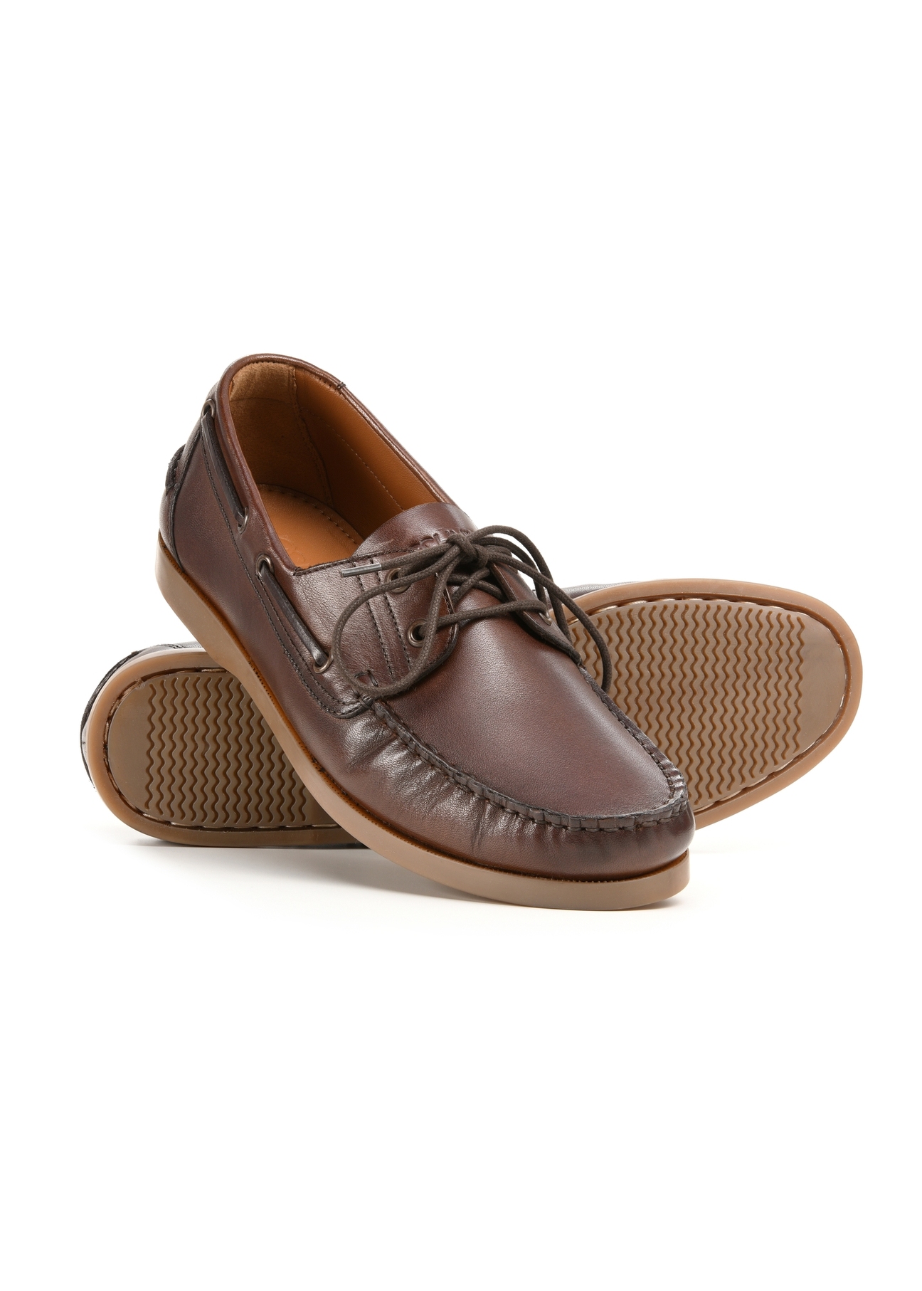 Men's dark brown leather shoes BUTYM-0540-1I(W26), diagonal product view on white background.