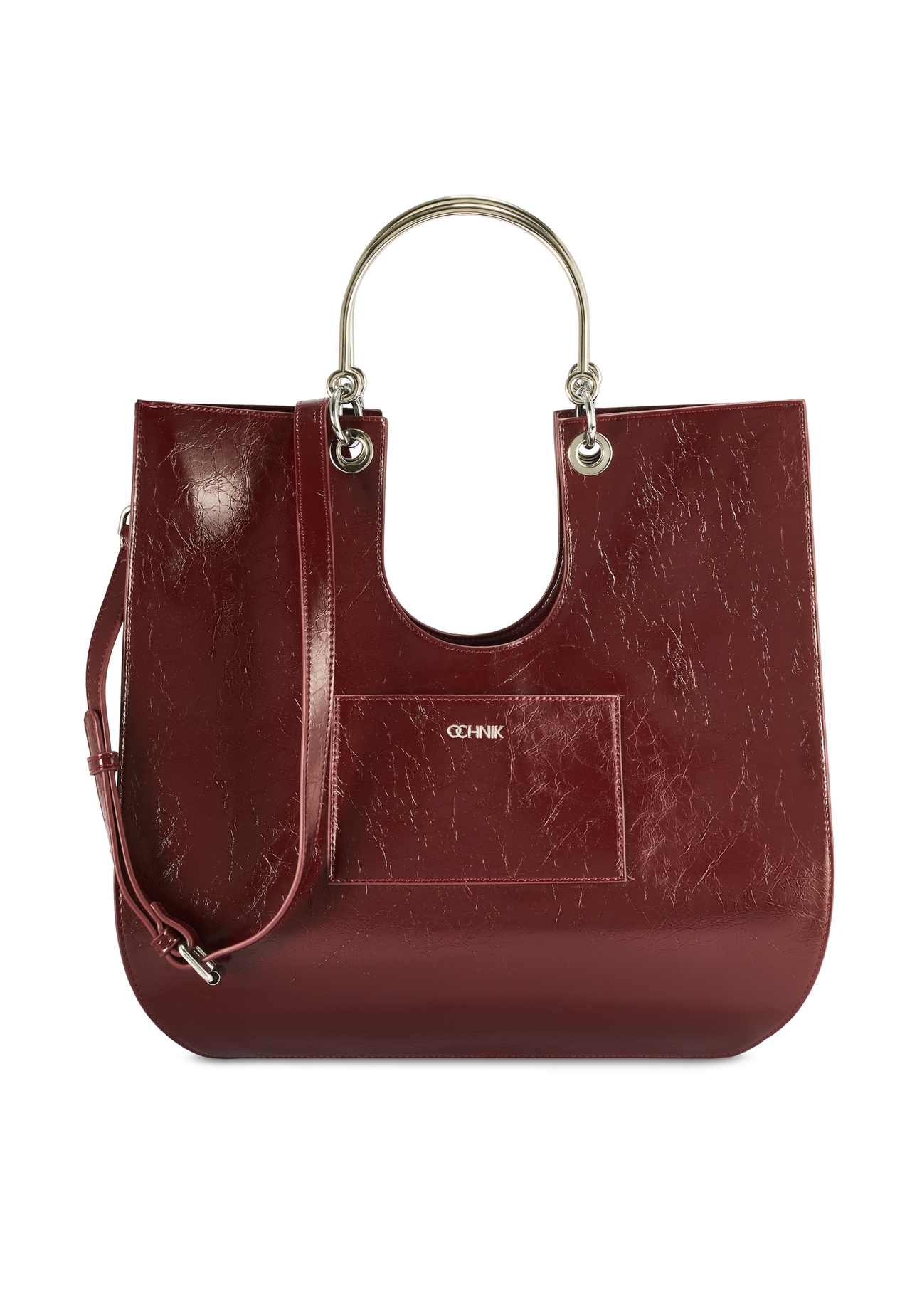 Burgundy women's handbag TOREC-0728A-49(Z25), product view from the front on a white background.