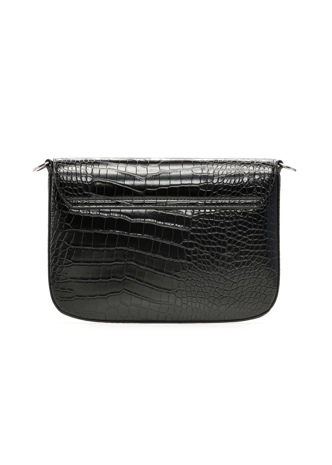 Black women's croco handbag TOREC-1262-9G(Z26), product view from the back on a white background.