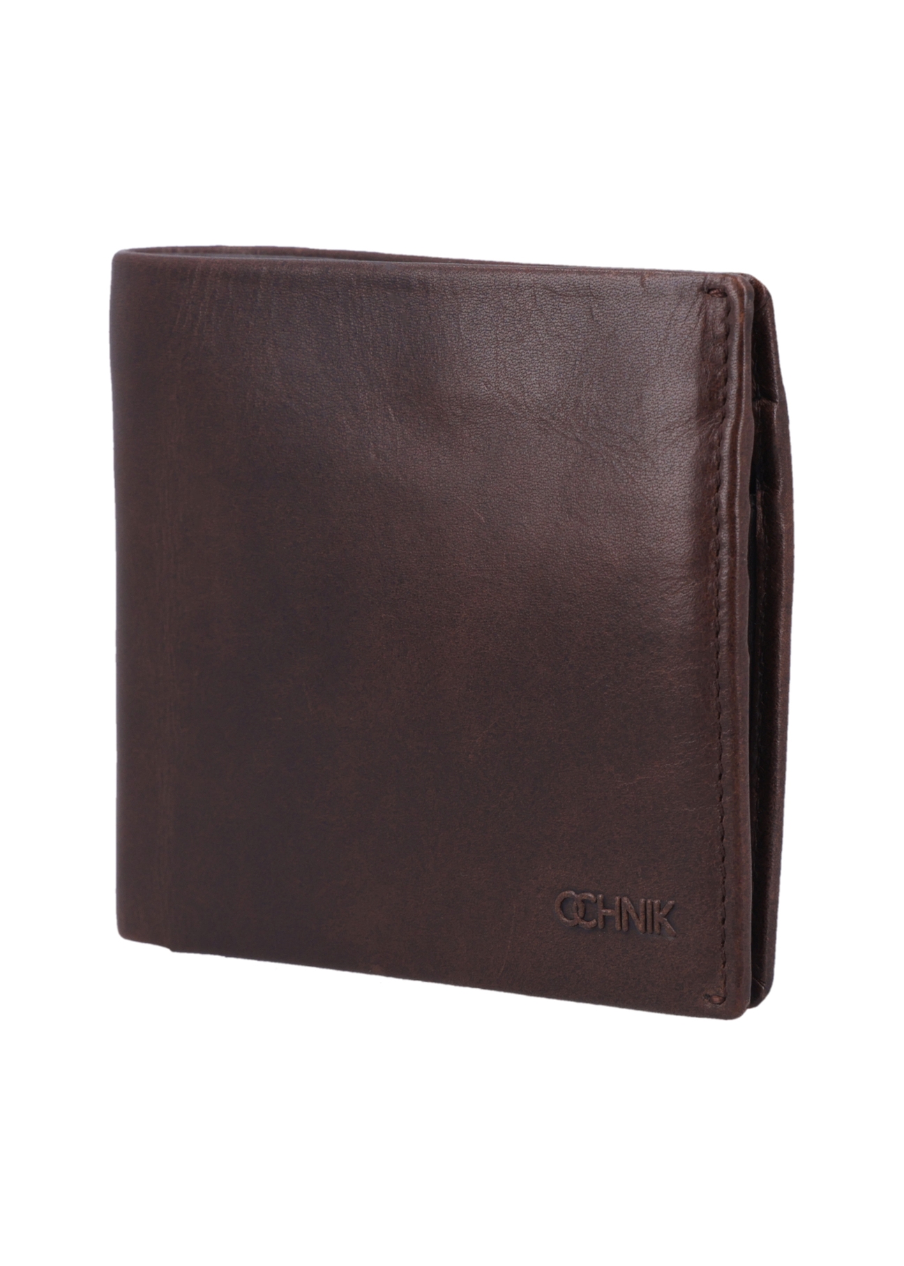 Brown leather men's wallet PORMS-0734-1I(Z26), diagonal product view on white background.