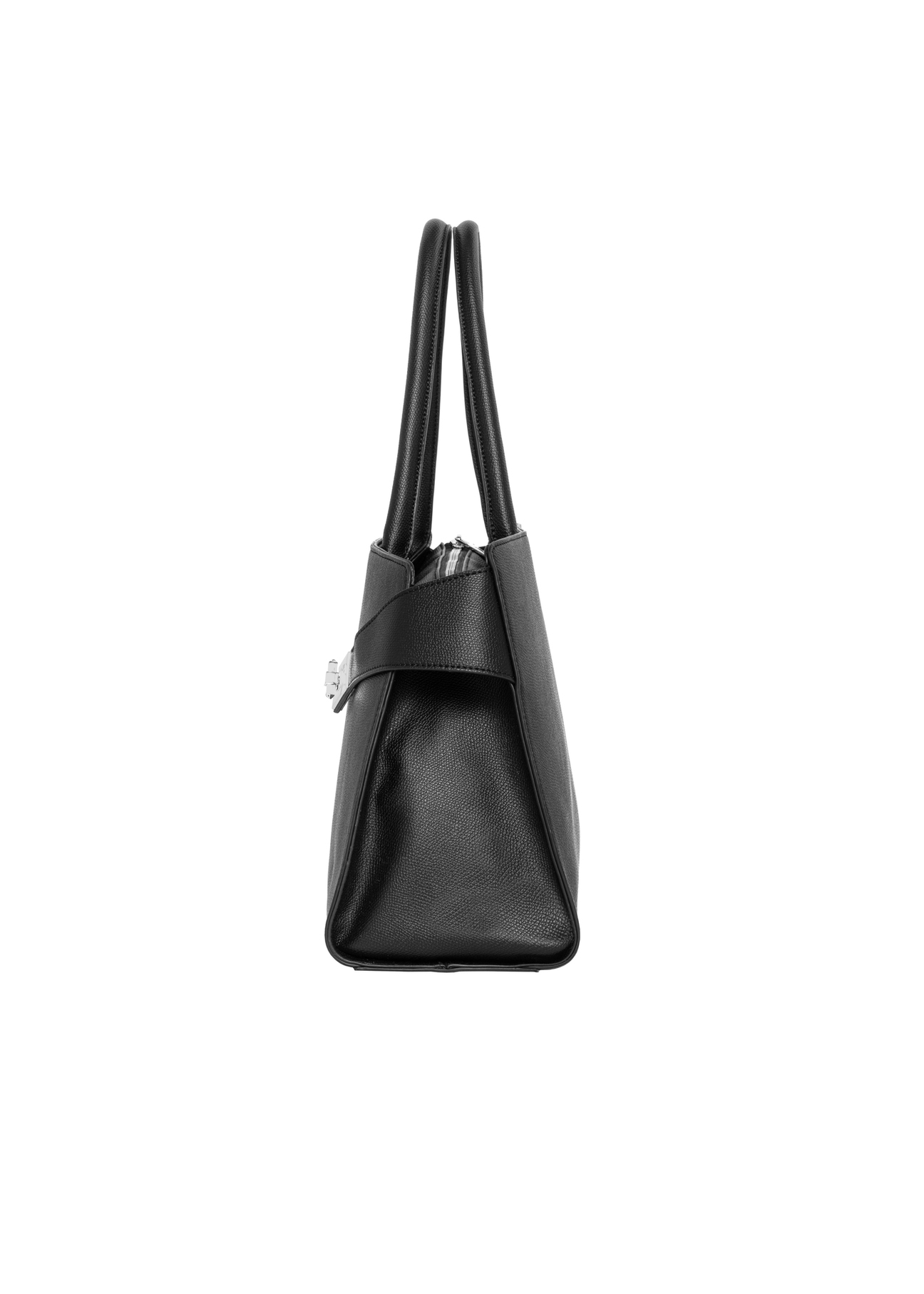Black large women's handbag TOREC-1373-9I(Z26), side view of the product on a white background.
