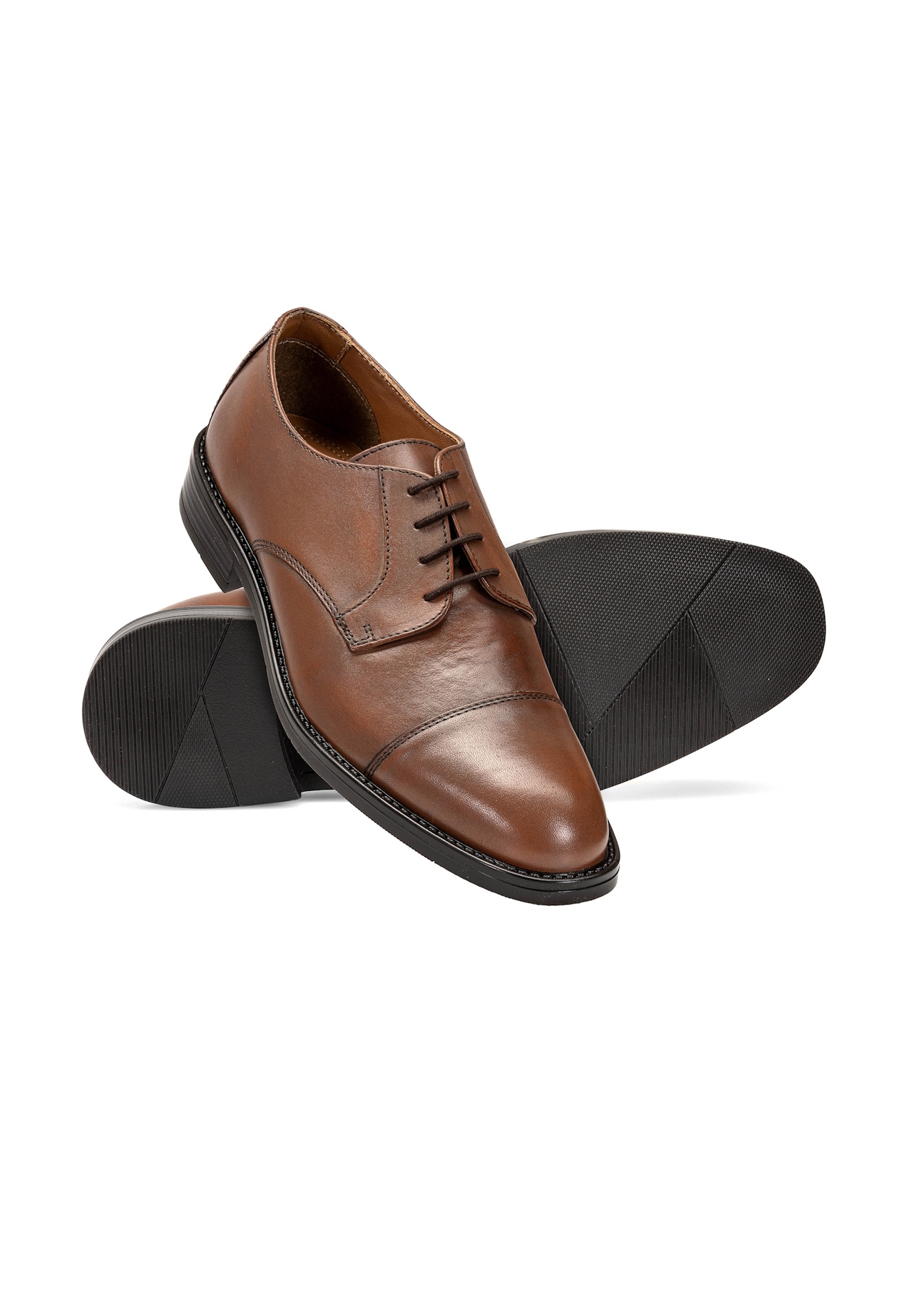 Brown leather men's shoes BUTYM-0500-87(W25)-05