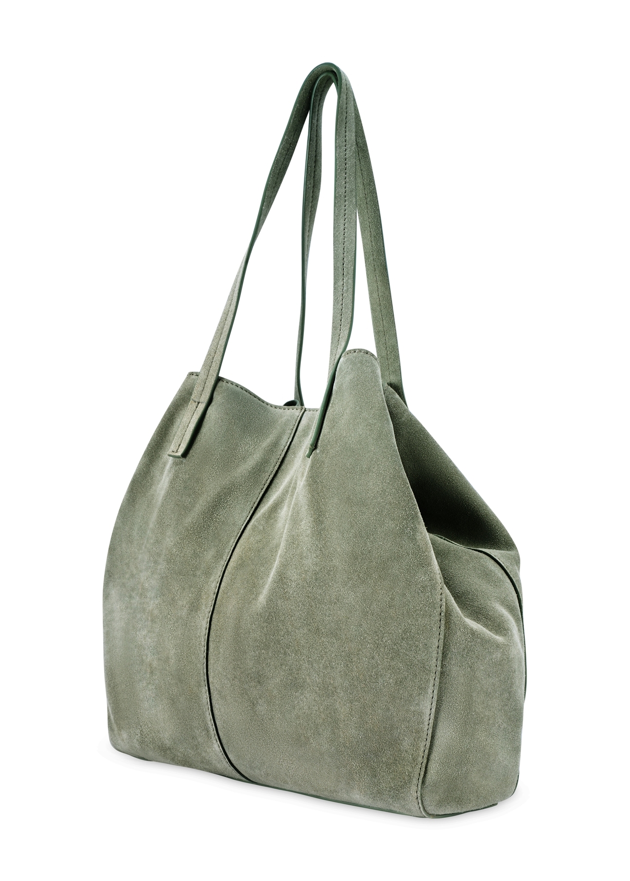 Sage leather women's handbag TORES-1252-8F(W26) - diagonal product view, on a white background.
