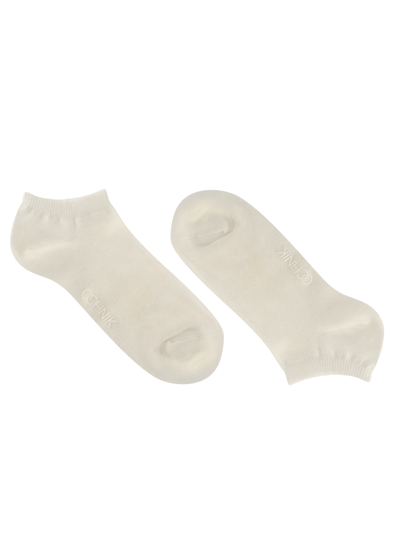 Women's short cream socks SKADT-0053B-0B(W26), side view of the product on a white background.