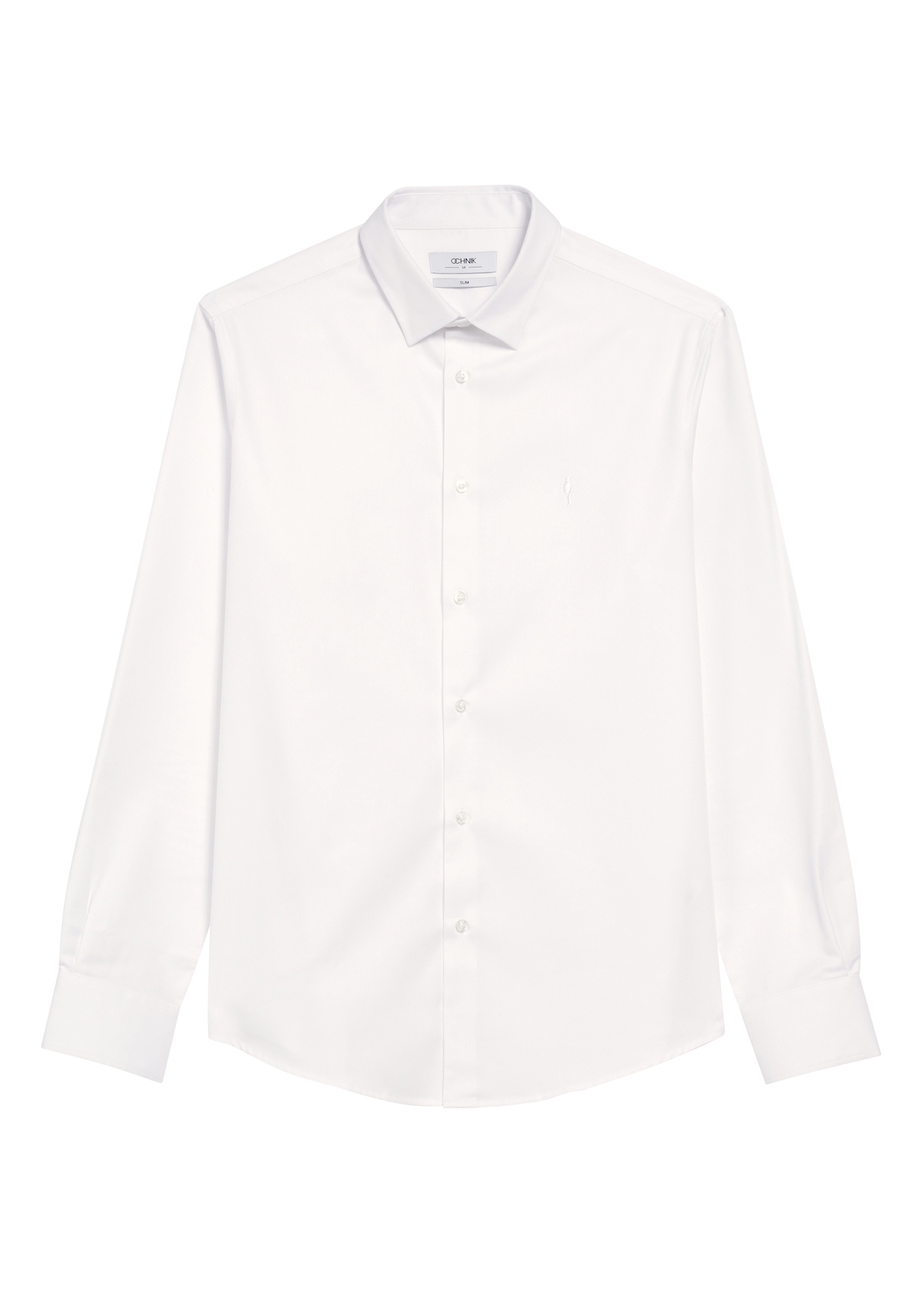 Men's white slim shirt KOSMT-0351-0A(W26)