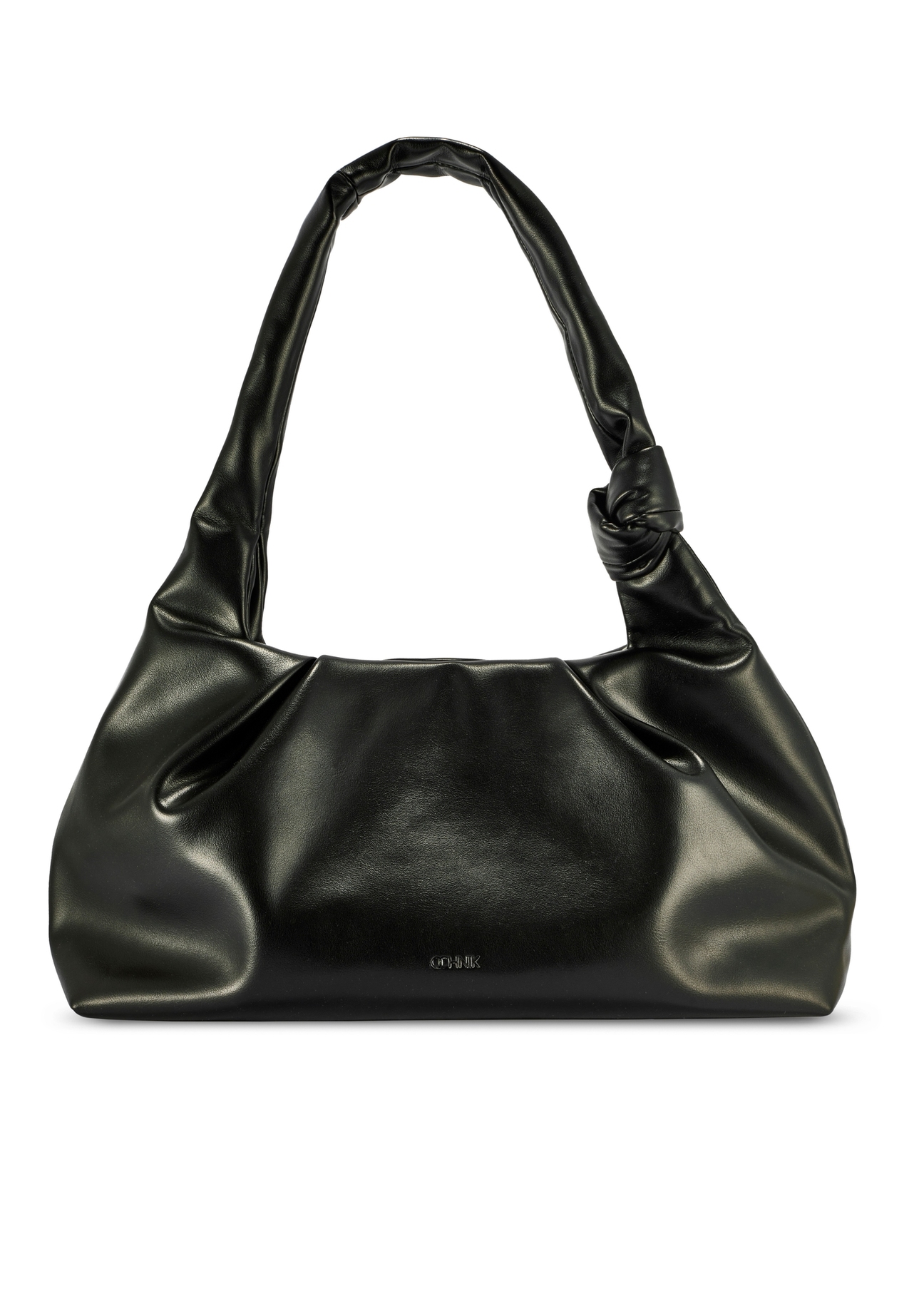 Black women's shoulder bag TOREC-1096-99(Z25), product view from the front on a white background.