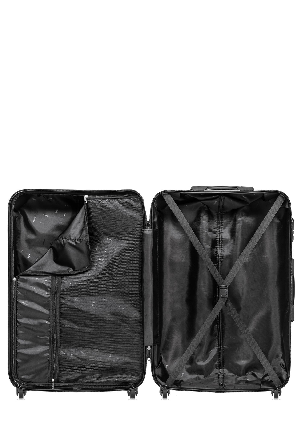 Set of 19''/24''/28'' trolley suitcases WALAB-0067-4D(W26), product view inside on white background.