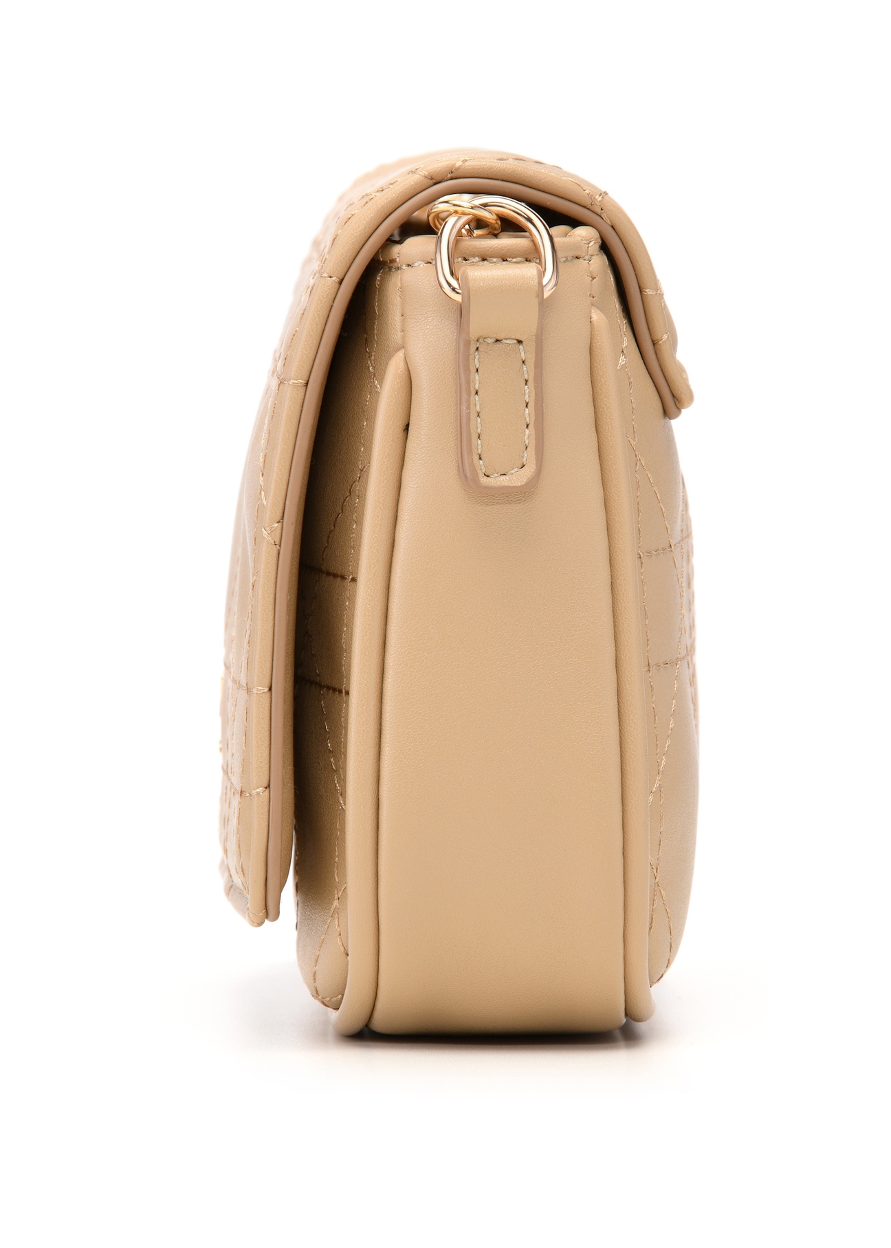Beige small messenger bag TOREC-1254-1P(Z26), side view of the product on a light background.