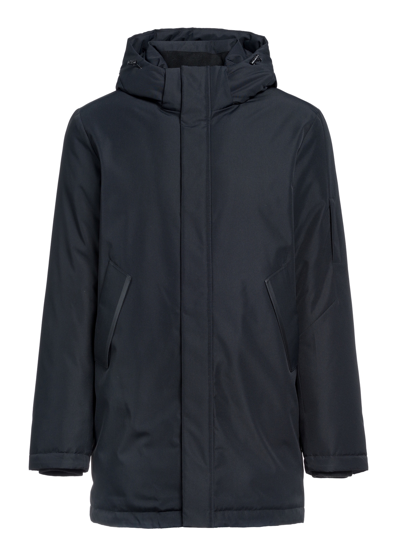 Black men's winter jacket KURMT-0391-99(Z25) - front product view on white background.